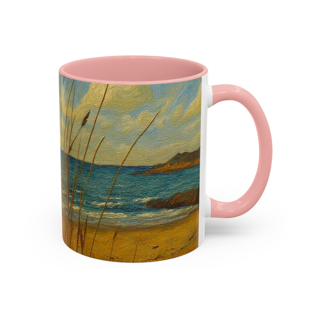 Coastal Beach Scene Accent Coffee Mug — Sea Dunes 11/15oz