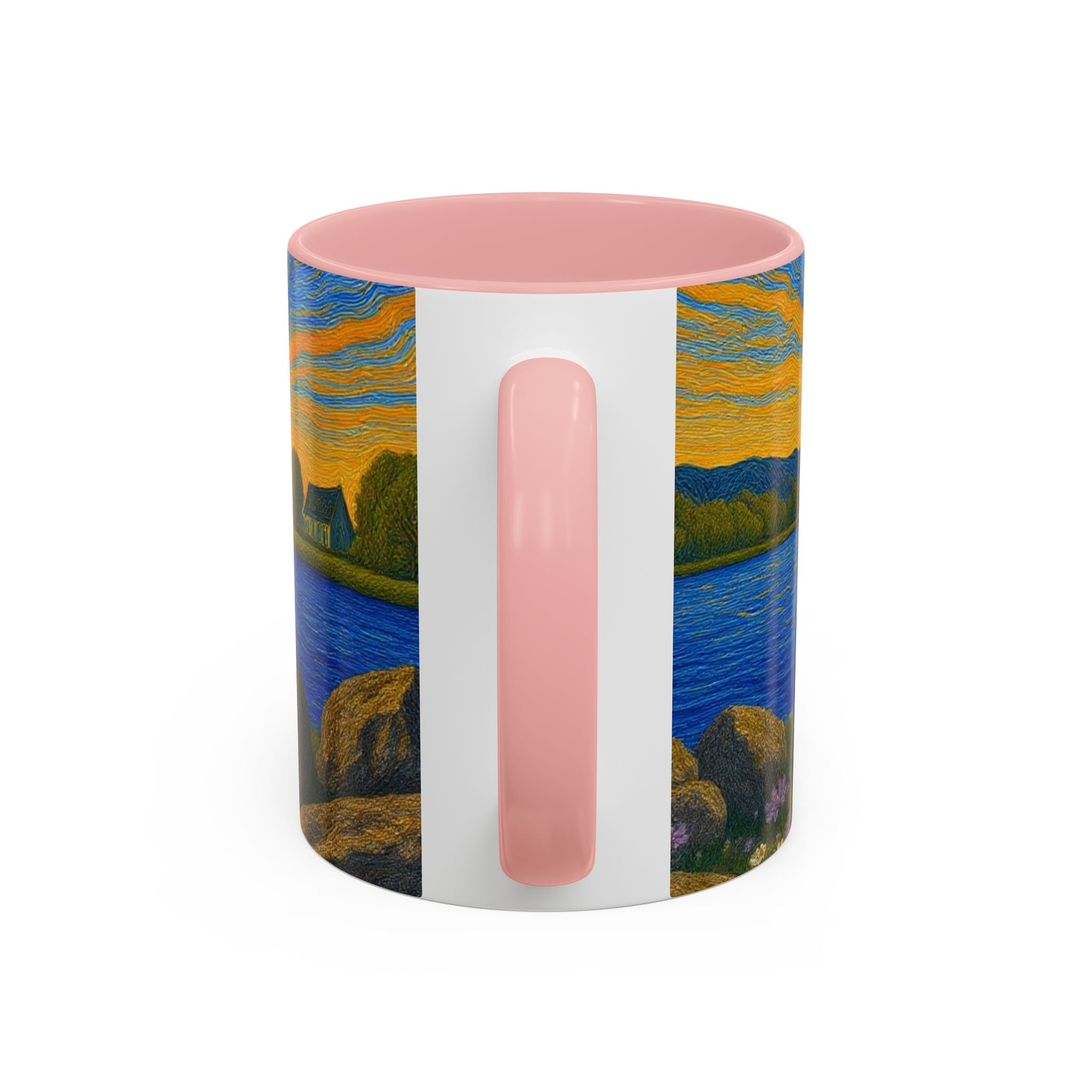 Sunset Harbor Art Coffee Mug — Vibrant Seascape Accent Mug (11/15 oz)