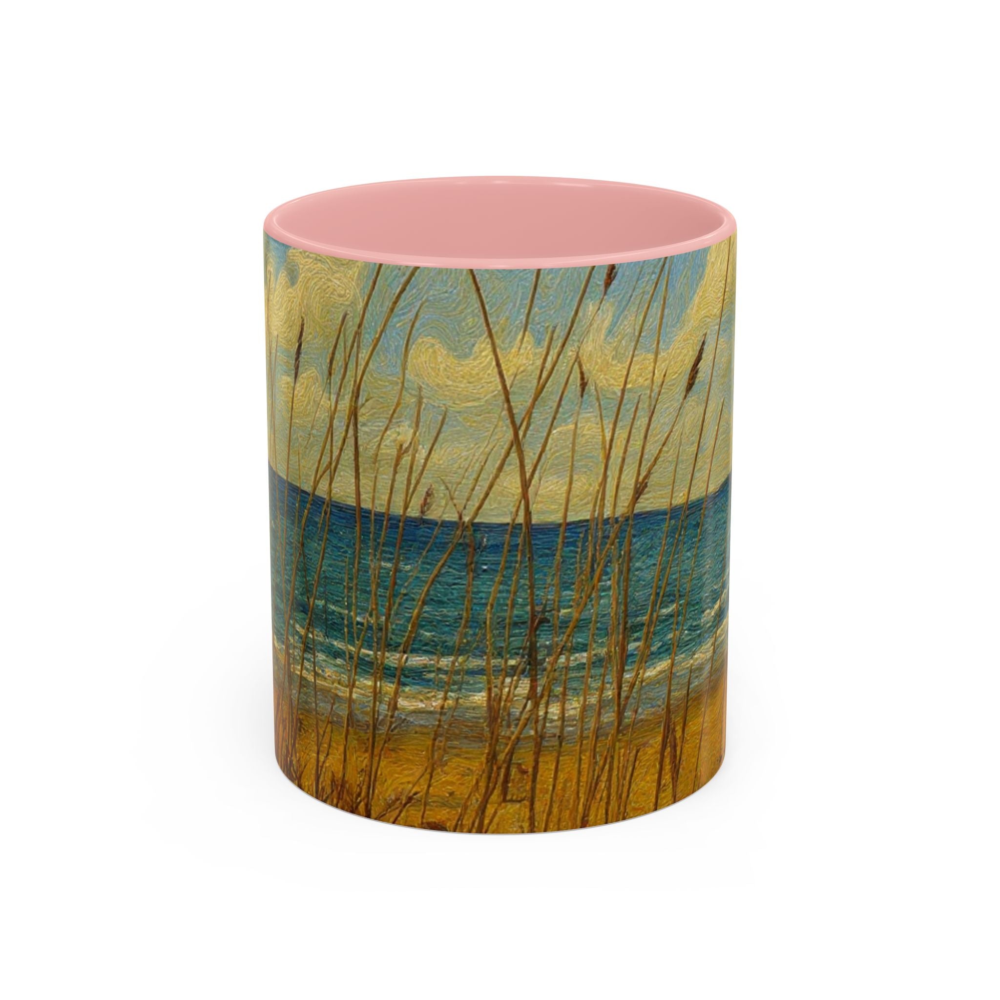 Coastal Beach Scene Accent Coffee Mug — Sea Dunes 11/15oz