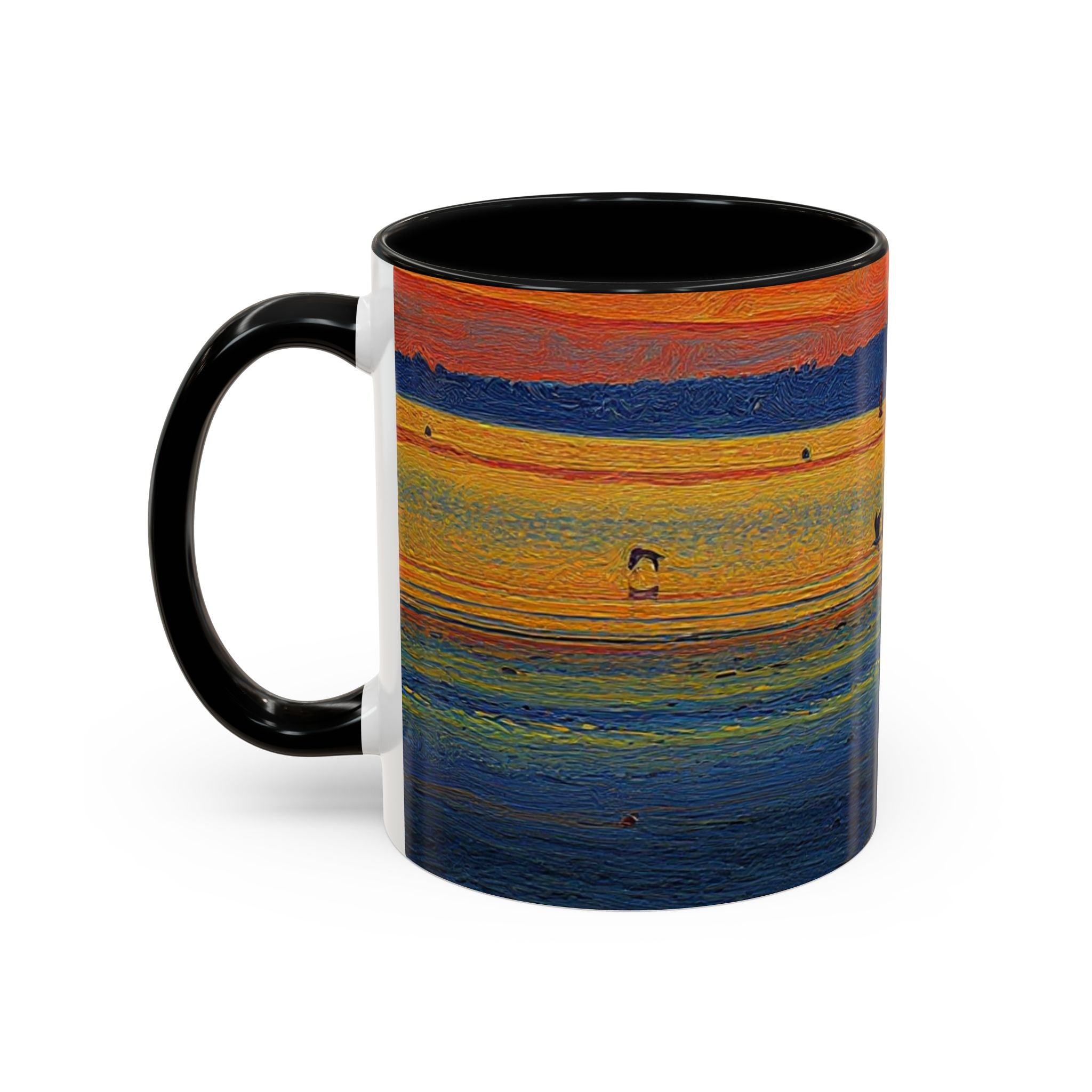 Sunset Harbor Accent Coffee Mug — Ocean Sunset Art
