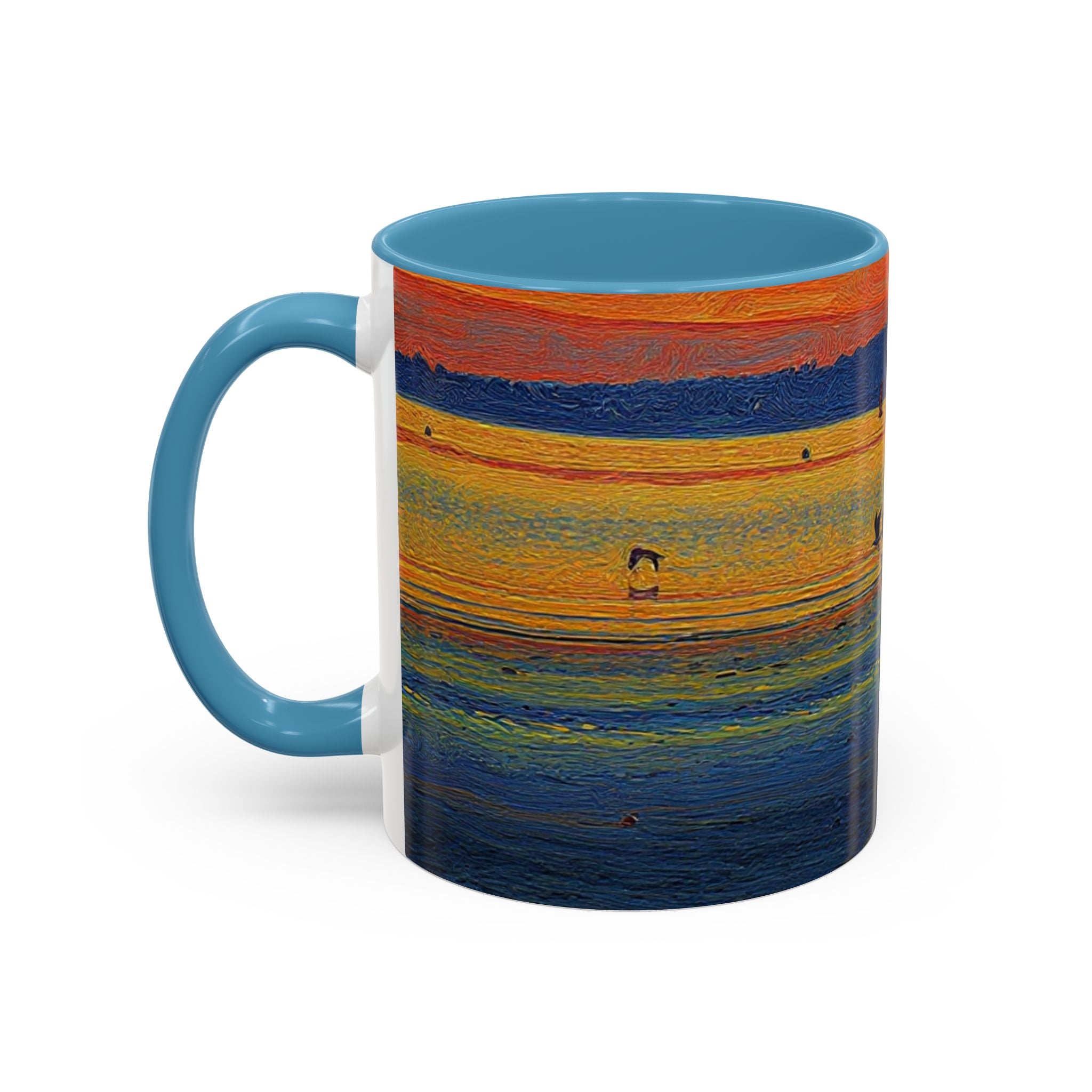 Sunset Harbor Accent Coffee Mug — Ocean Sunset Art