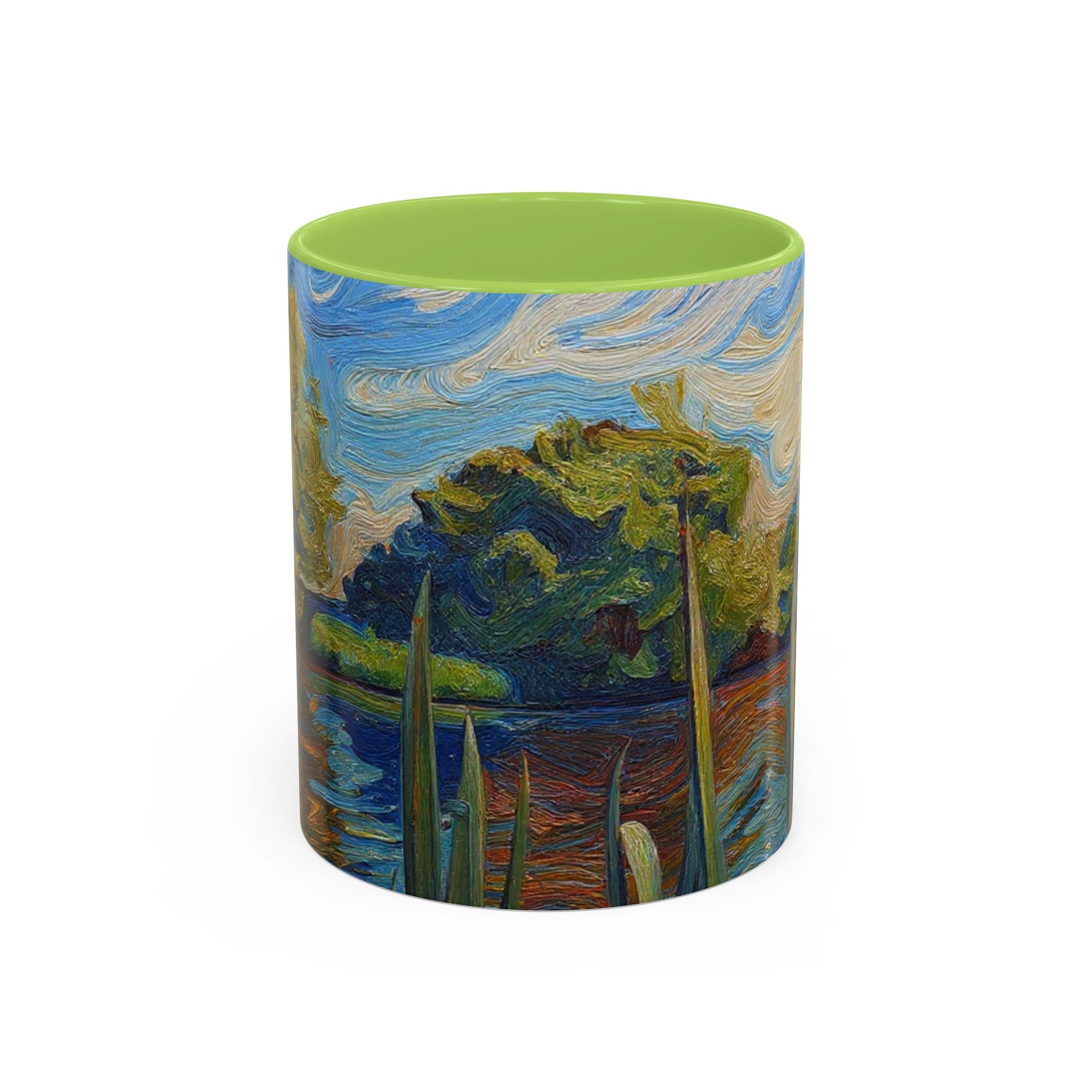 Scenic Lakeside Art Mug — Van Gogh‑Style Nature Coffee Cup (11/15oz)