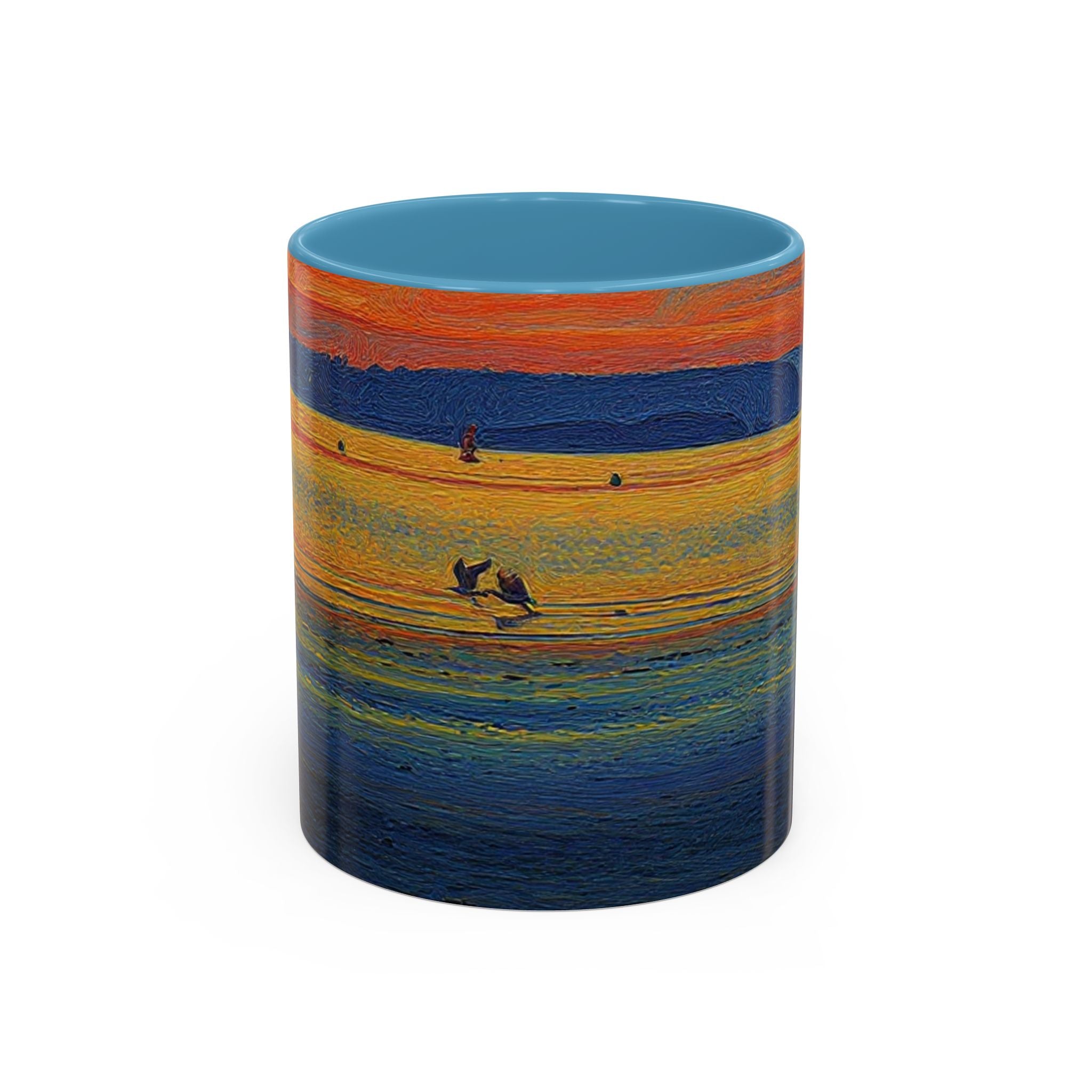 Sunset Harbor Accent Coffee Mug — Ocean Sunset Art