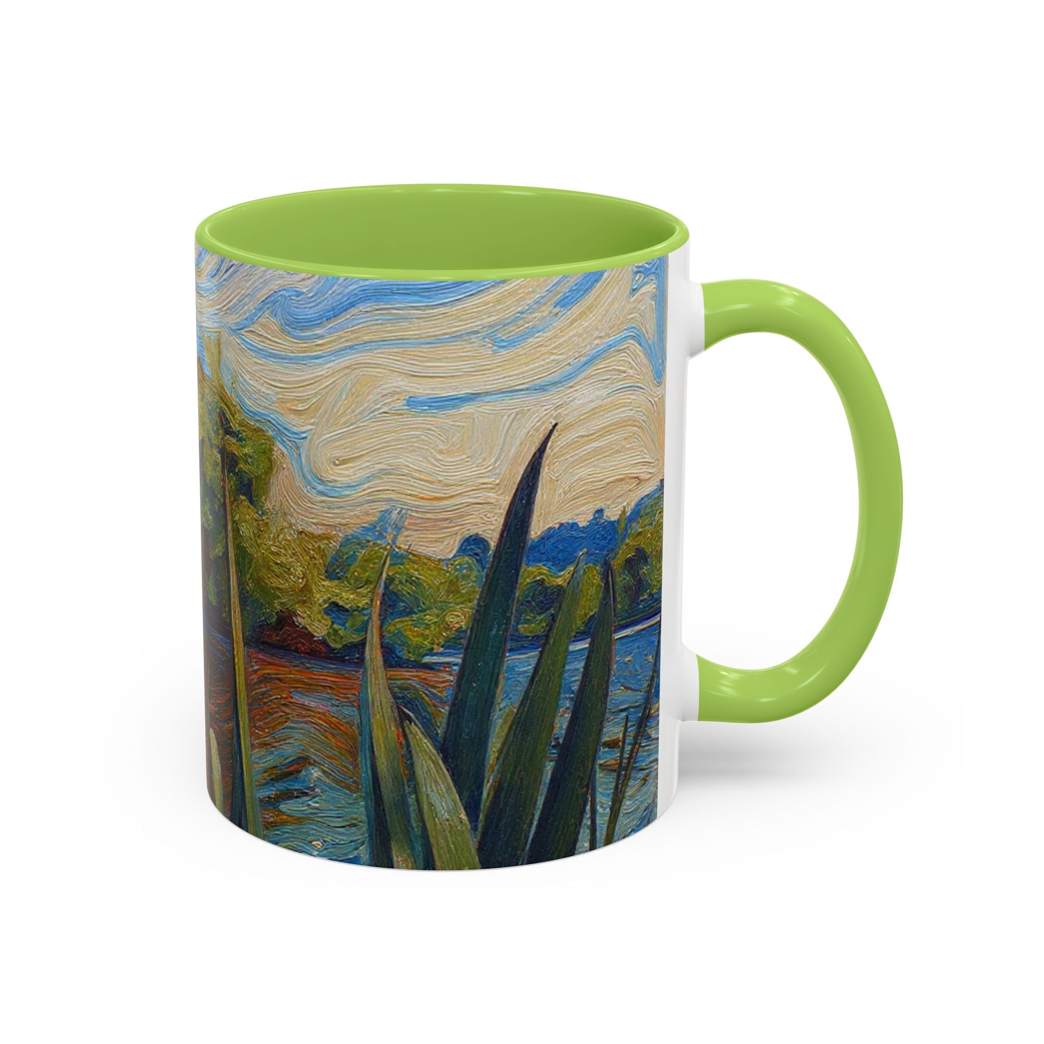 Scenic Lakeside Art Mug — Van Gogh‑Style Nature Coffee Cup (11/15oz)