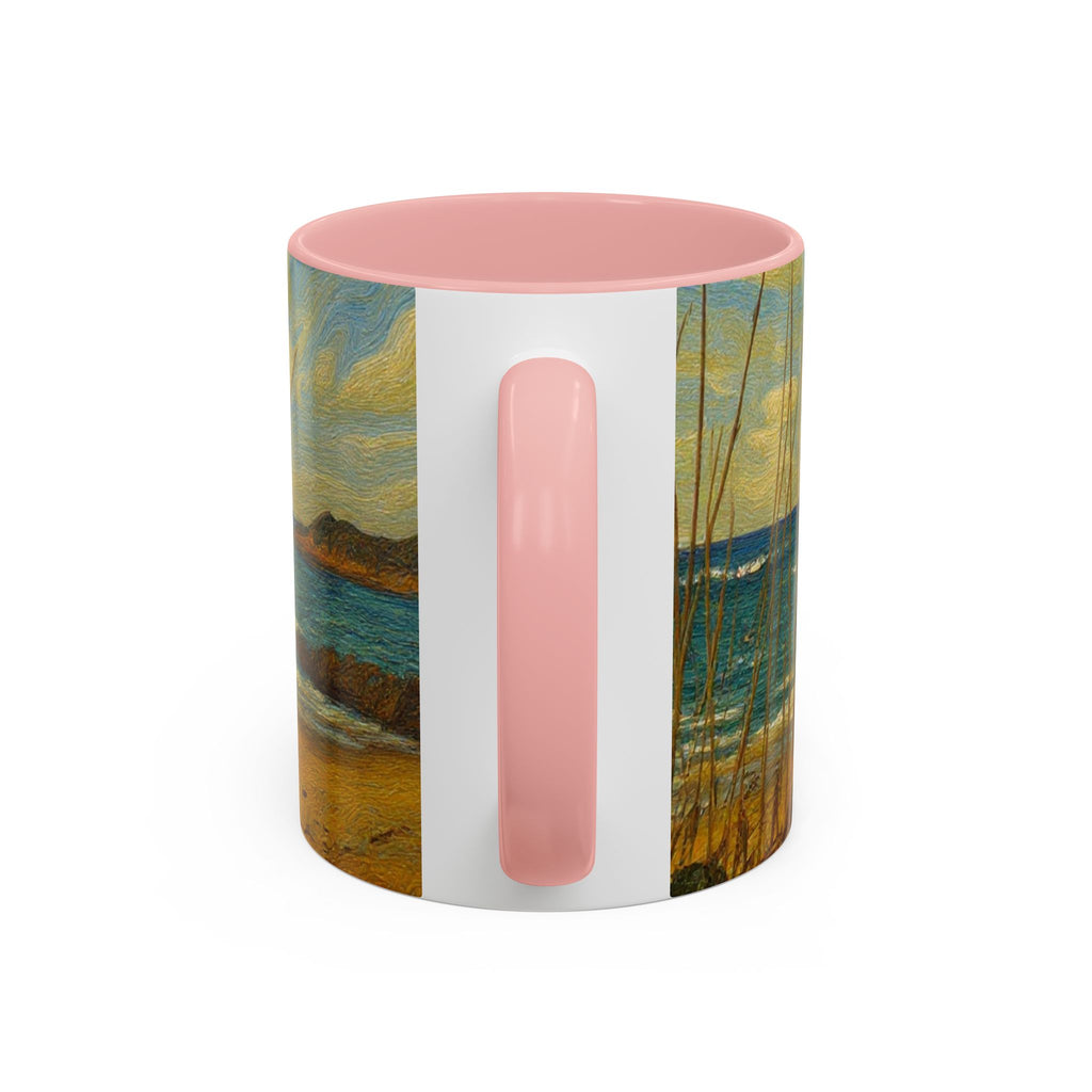 Coastal Beach Scene Accent Coffee Mug — Sea Dunes 11/15oz