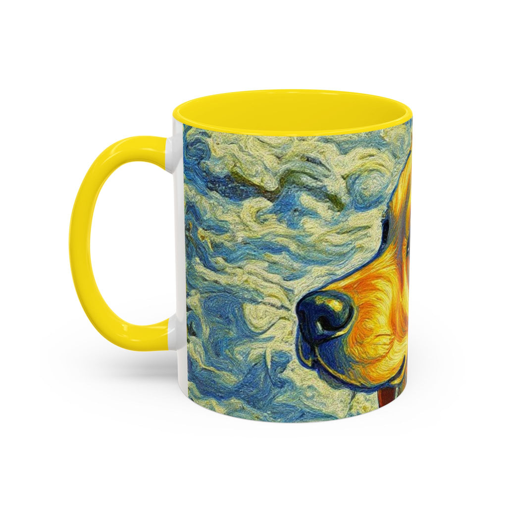 Golden Retriever Art Coffee Mug — Color Accent 11/15oz