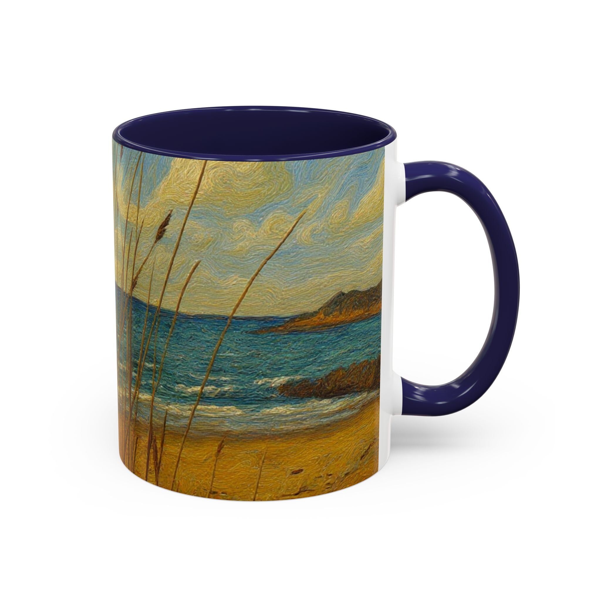 Coastal Beach Scene Accent Coffee Mug — Sea Dunes 11/15oz
