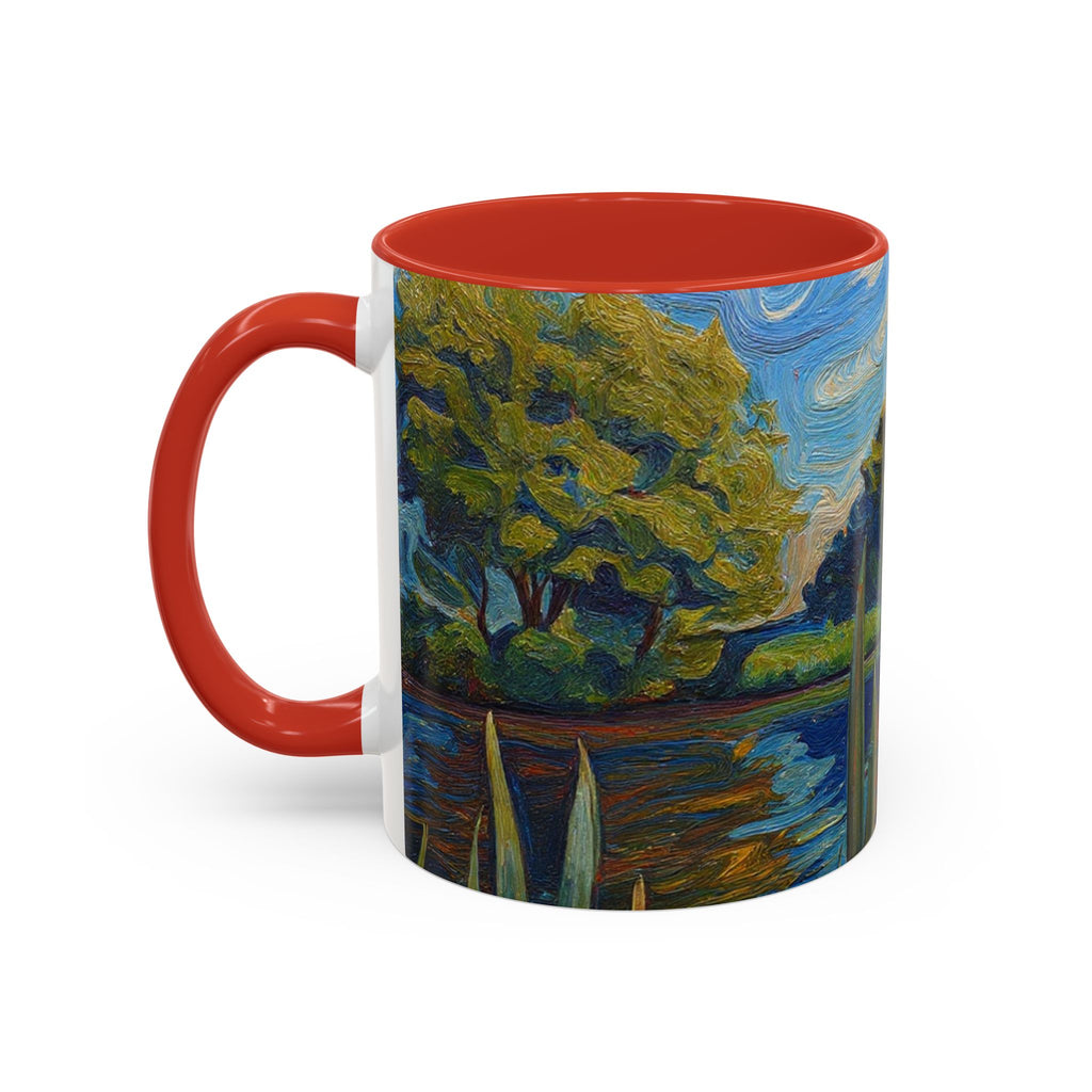 Scenic Lakeside Art Mug — Van Gogh‑Style Nature Coffee Cup (11/15oz)