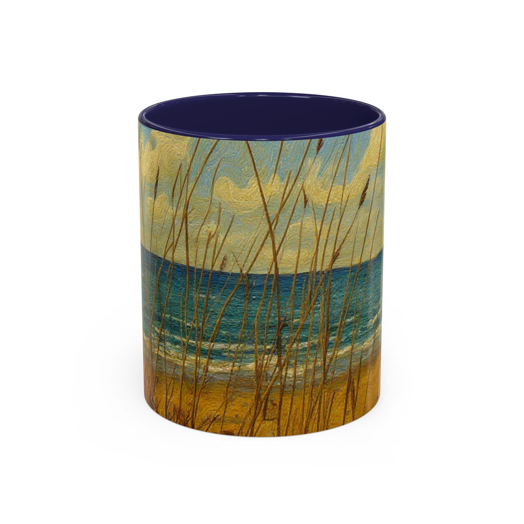 Coastal Beach Scene Accent Coffee Mug — Sea Dunes 11/15oz