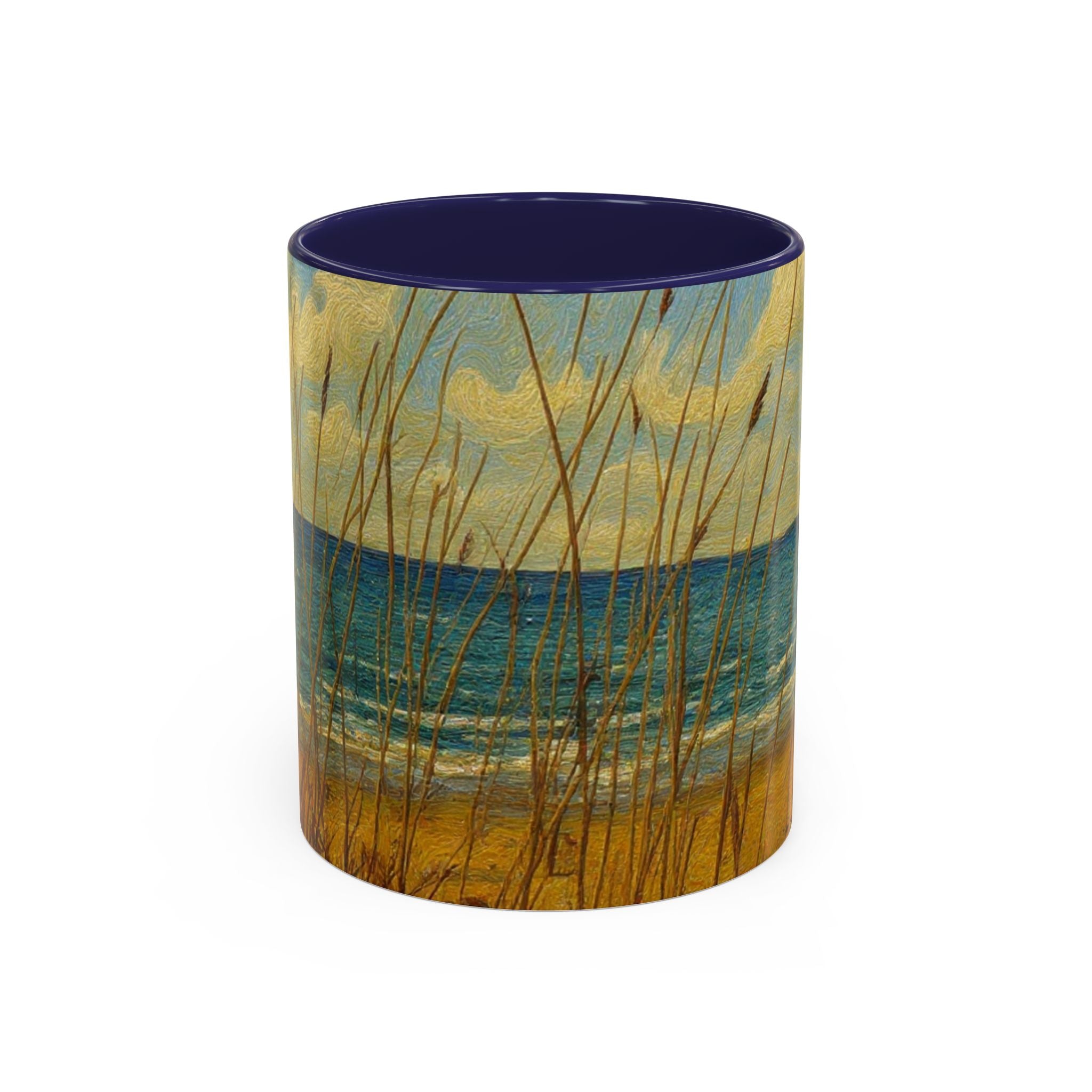 Coastal Beach Scene Accent Coffee Mug — Sea Dunes 11/15oz