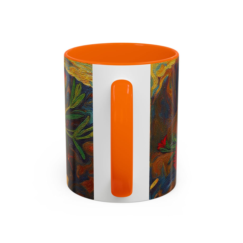 Floral Red Portulaca Accent Coffee Mug (11/15oz)