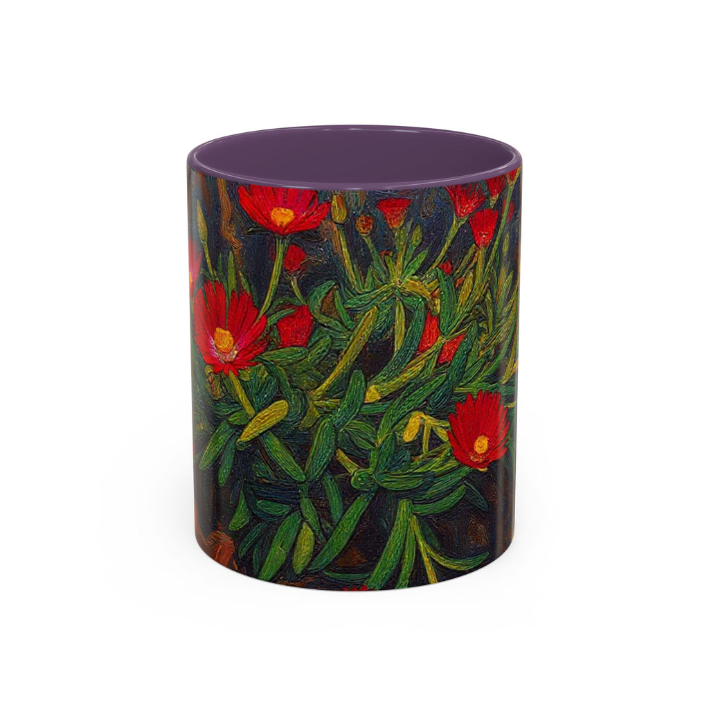 Floral Red Portulaca Accent Coffee Mug (11/15oz)