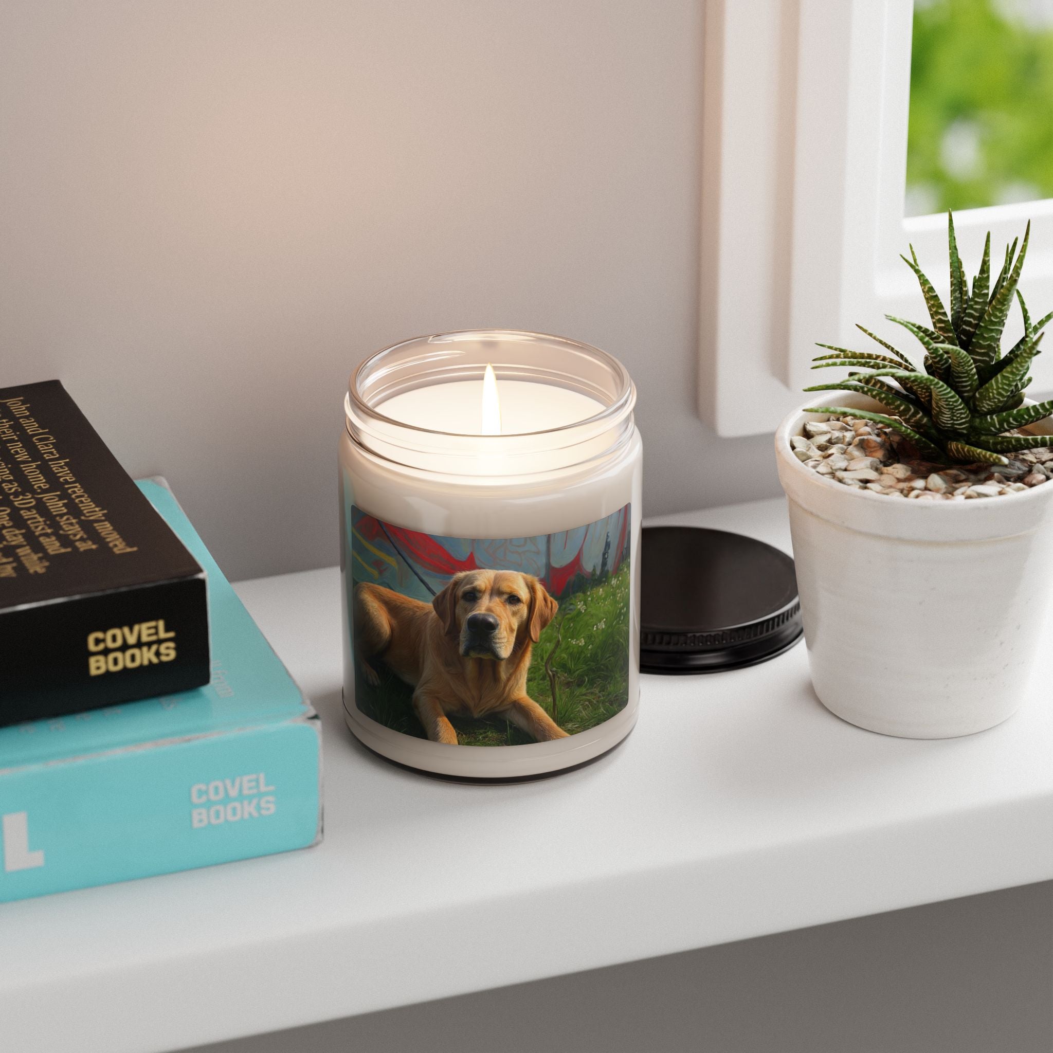 Soy Candle — Golden Retriever Photo Scented Candle (9oz)