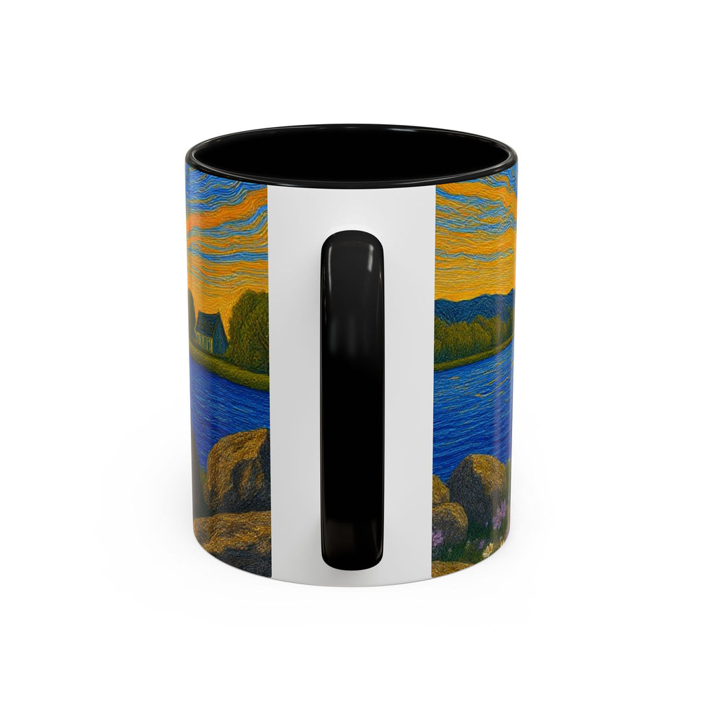 Sunset Harbor Art Coffee Mug — Vibrant Seascape Accent Mug (11/15 oz)