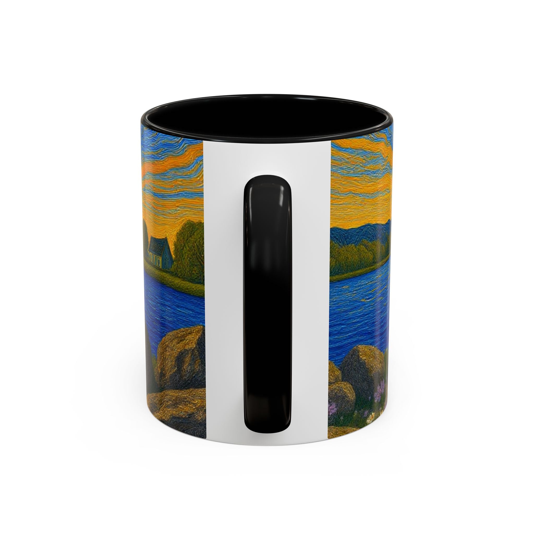 Sunset Harbor Art Coffee Mug — Vibrant Seascape Accent Mug (11/15 oz)