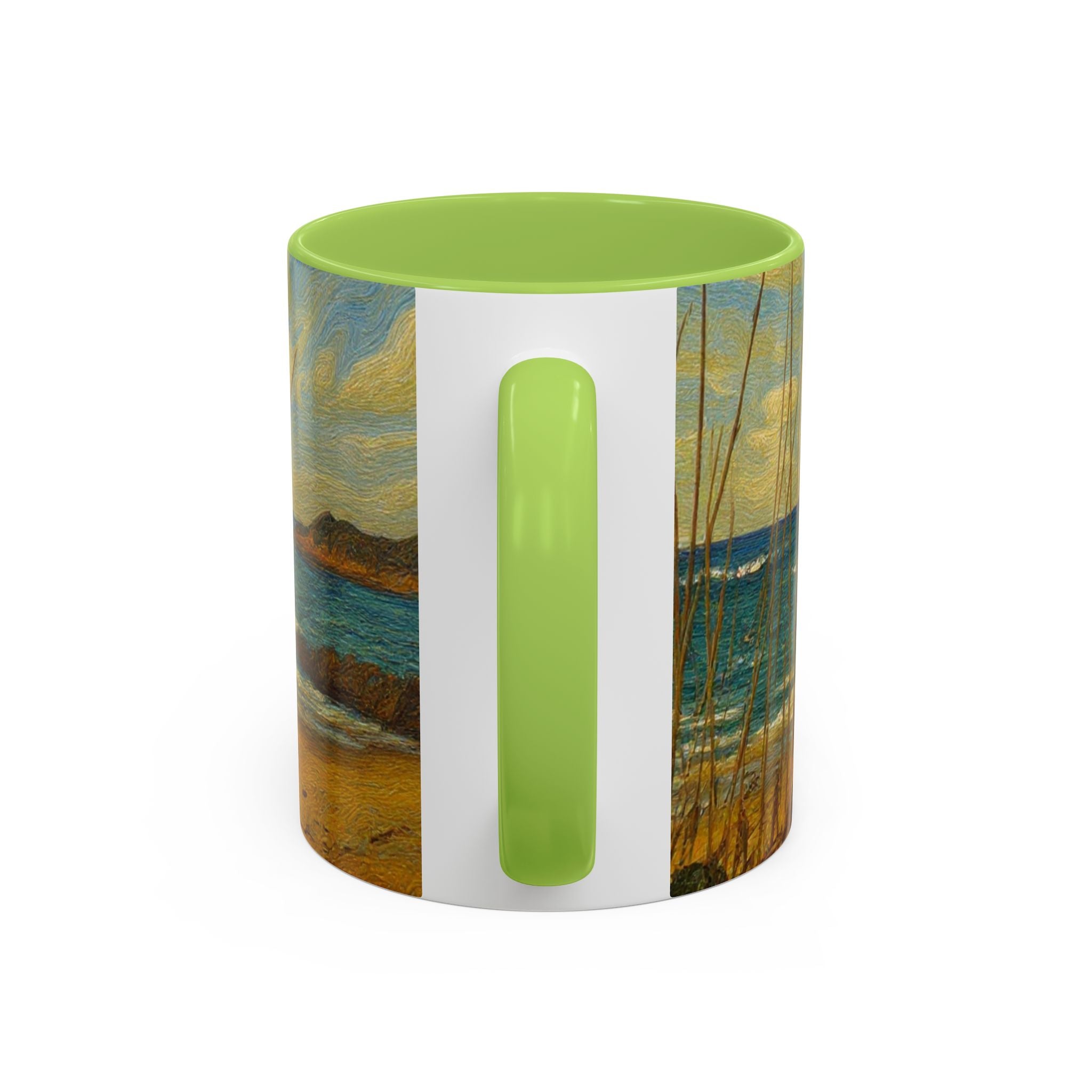 Coastal Beach Scene Accent Coffee Mug — Sea Dunes 11/15oz