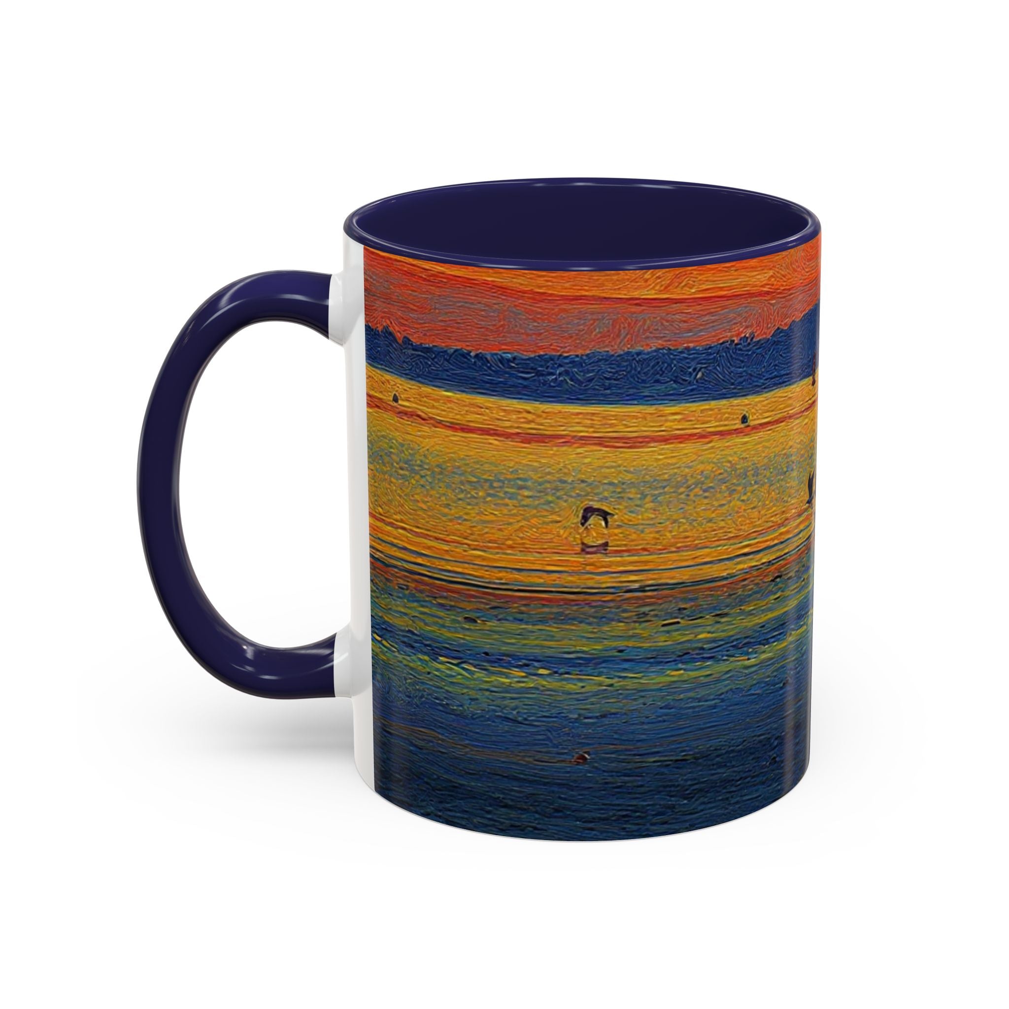 Sunset Harbor Accent Coffee Mug — Ocean Sunset Art