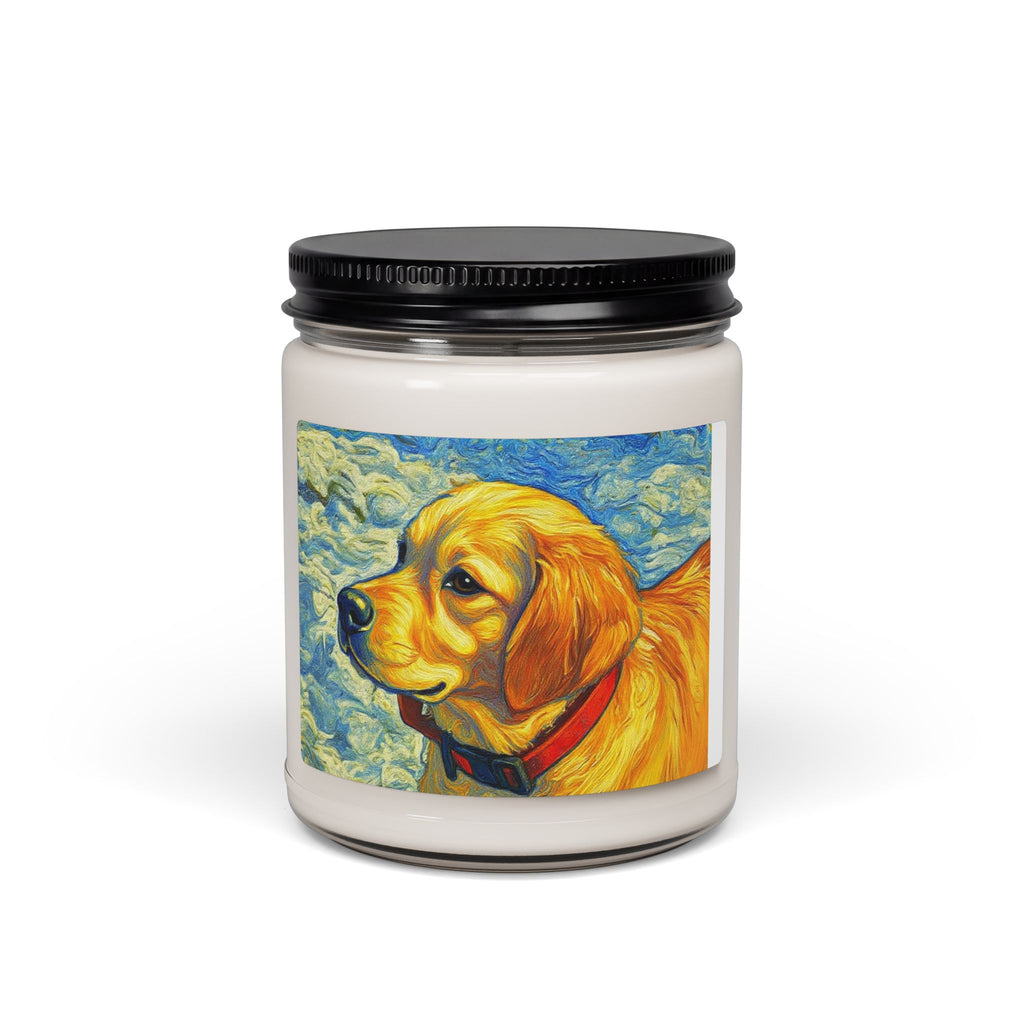 Golden Retriever Art Candle — 9oz Scented Soy Jar