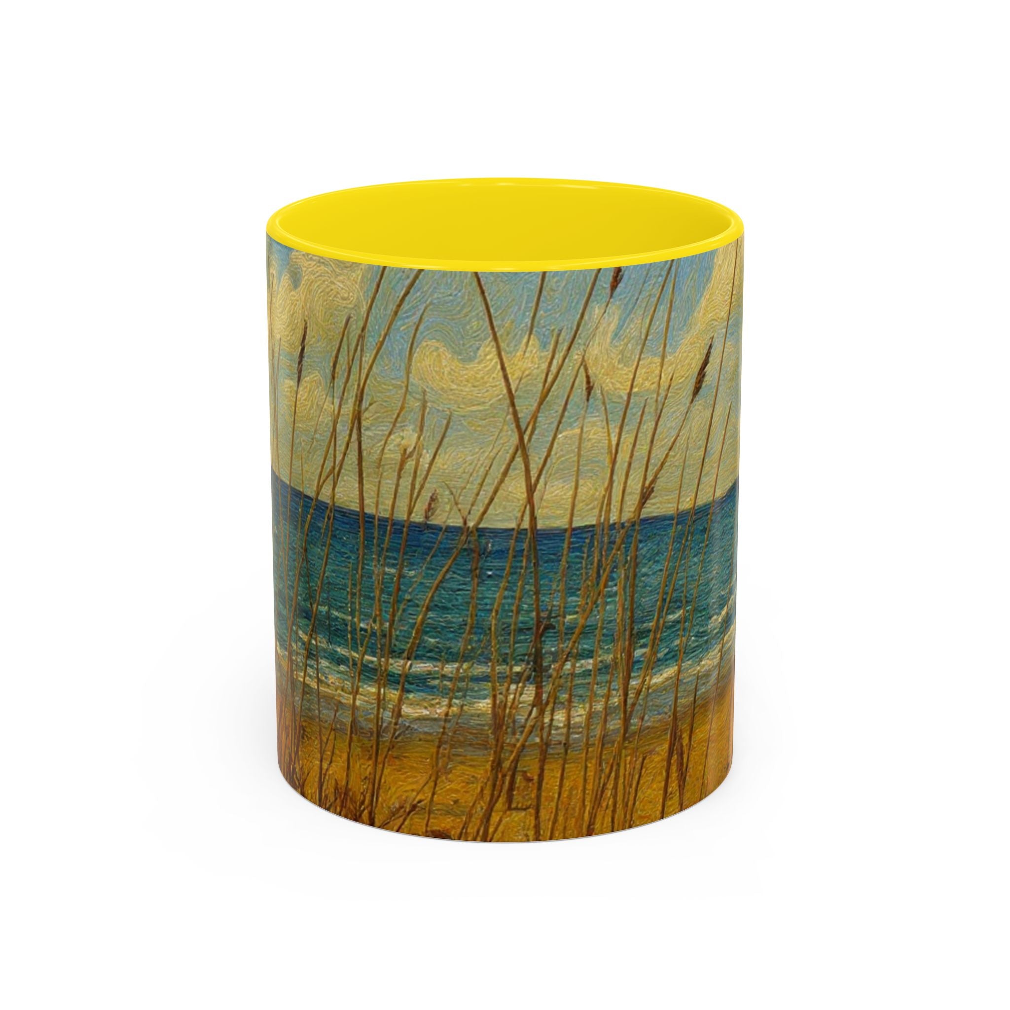 Coastal Beach Scene Accent Coffee Mug — Sea Dunes 11/15oz