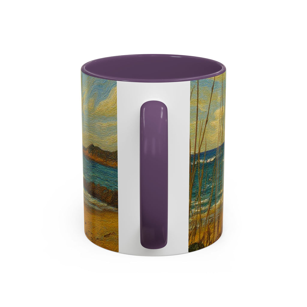 Coastal Beach Scene Accent Coffee Mug — Sea Dunes 11/15oz