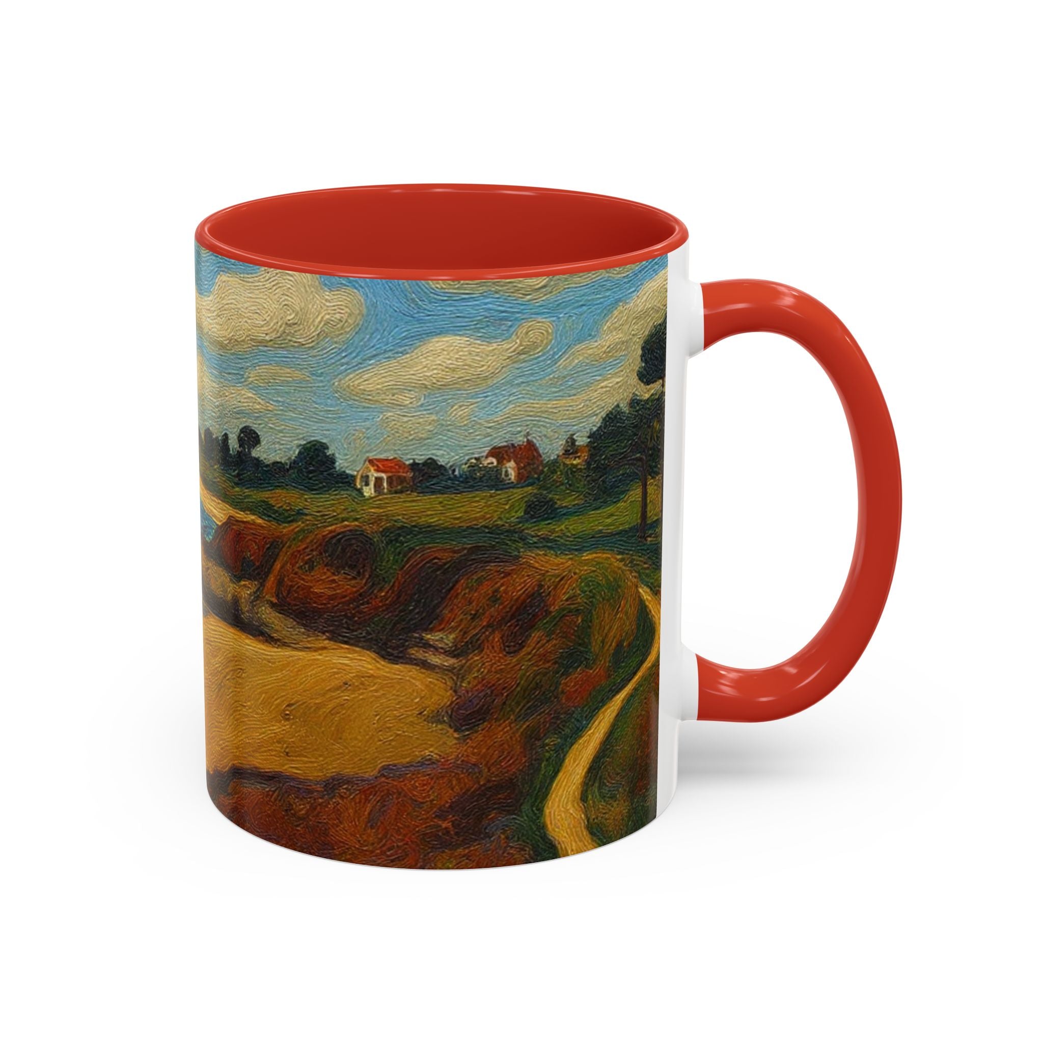 Coastal Landscape Coffee Mug — Vintage Seaside Painting Accent Mug