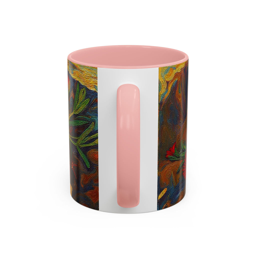 Floral Red Portulaca Accent Coffee Mug (11/15oz)