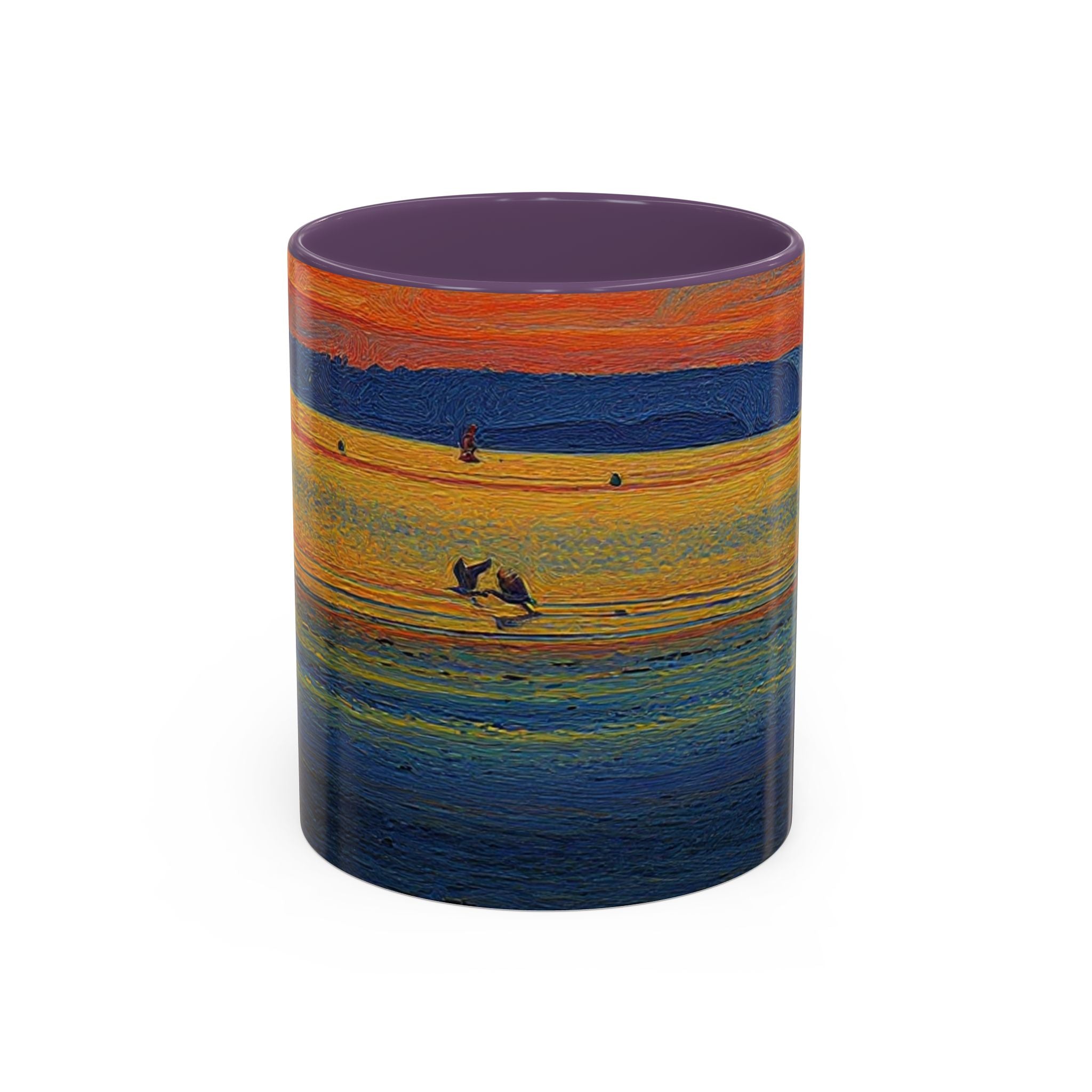Sunset Harbor Accent Coffee Mug — Ocean Sunset Art