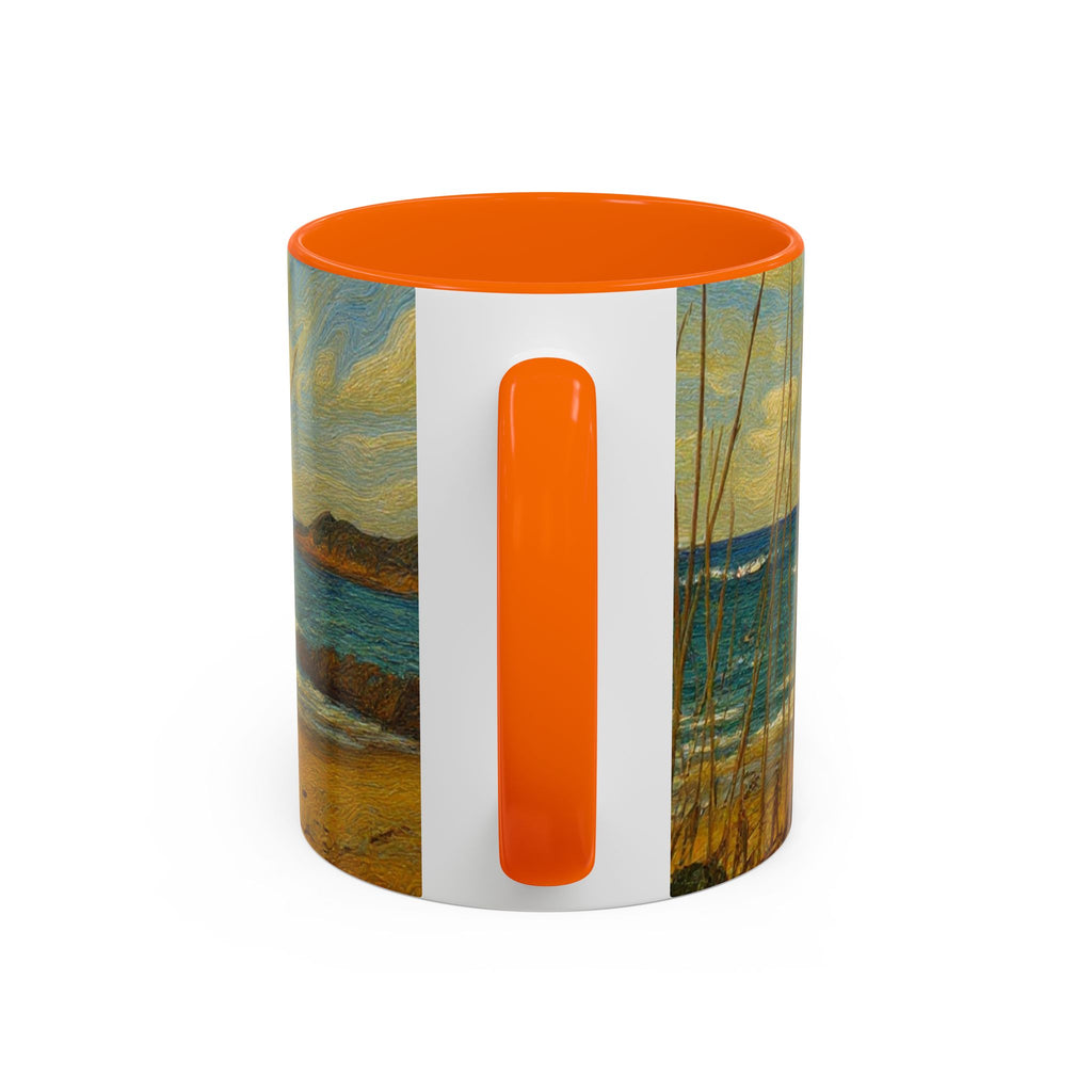 Coastal Beach Scene Accent Coffee Mug — Sea Dunes 11/15oz