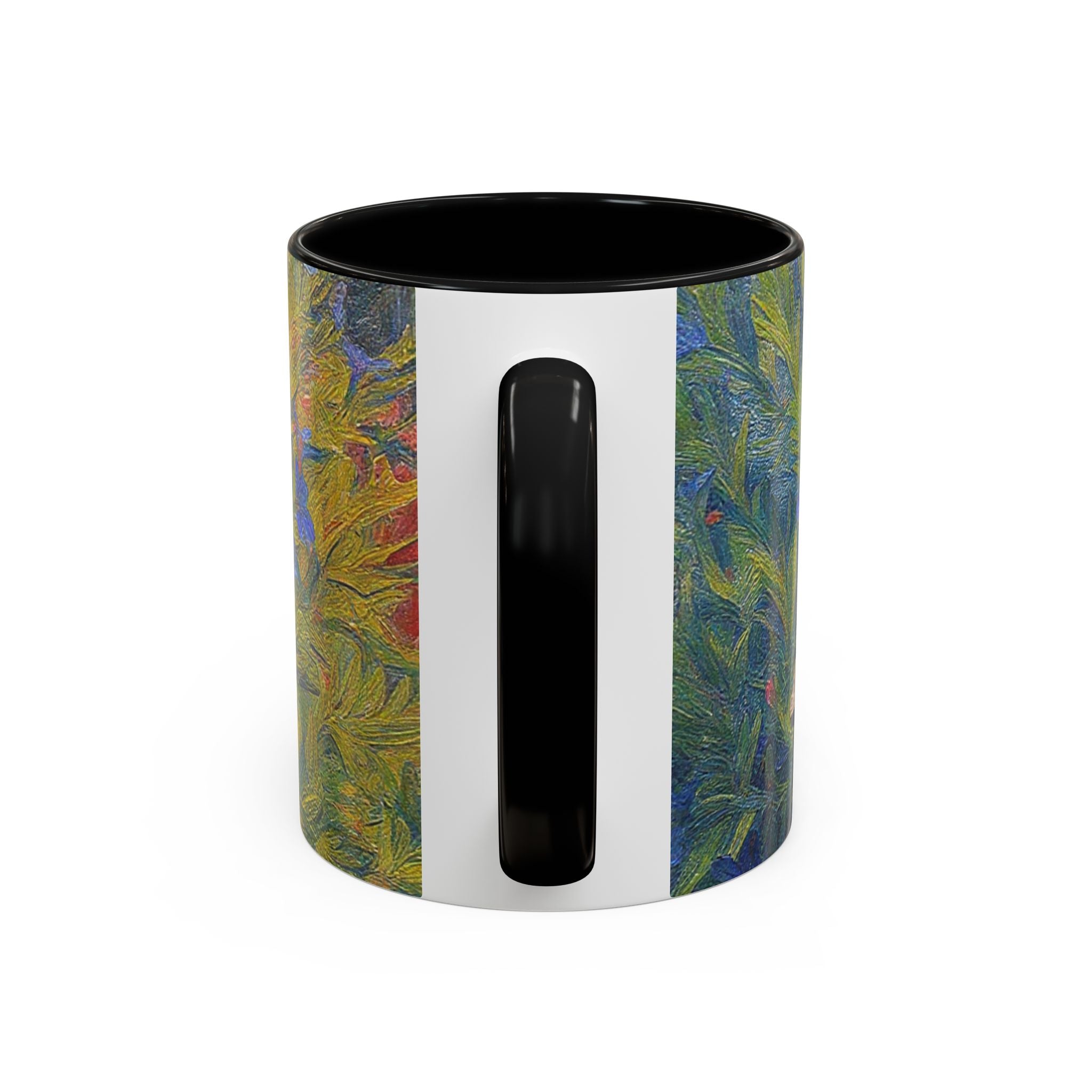 Floral Art Accent Coffee Mug — Blue Wildflower Garden Design (11/15oz)