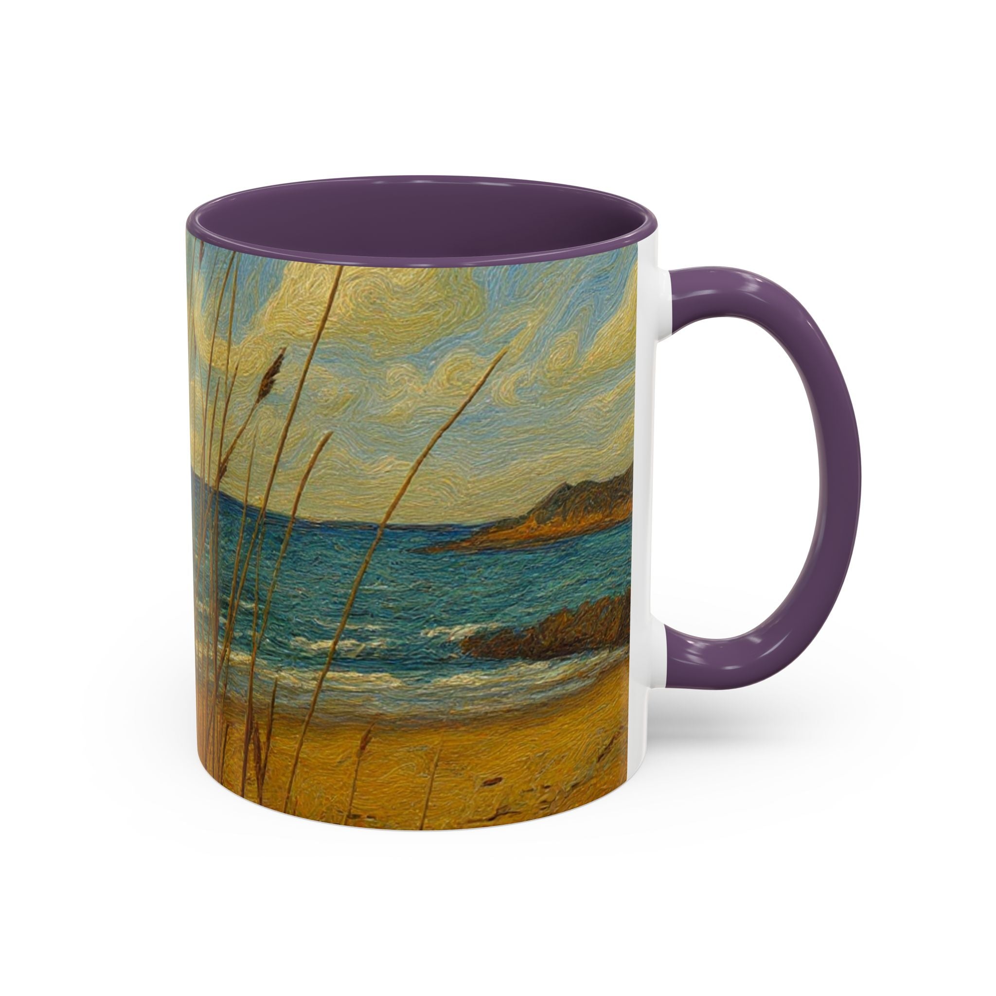 Coastal Beach Scene Accent Coffee Mug — Sea Dunes 11/15oz