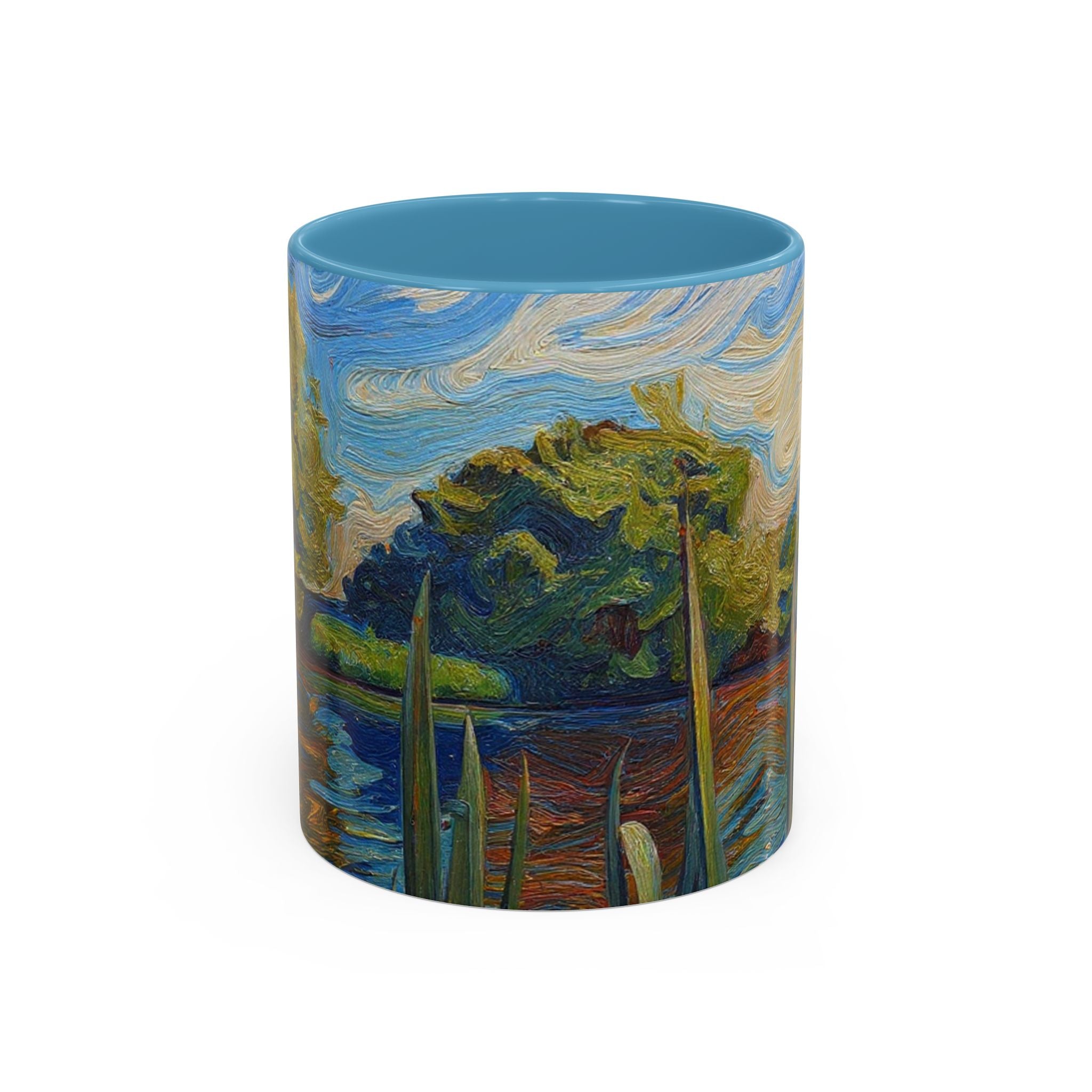 Scenic Lakeside Art Mug — Van Gogh‑Style Nature Coffee Cup (11/15oz)