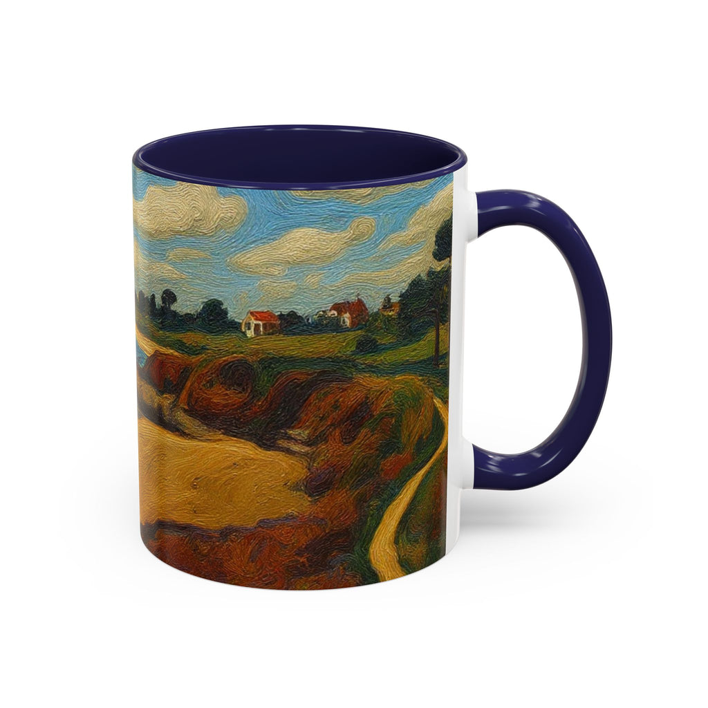 Coastal Landscape Coffee Mug — Vintage Seaside Painting Accent Mug