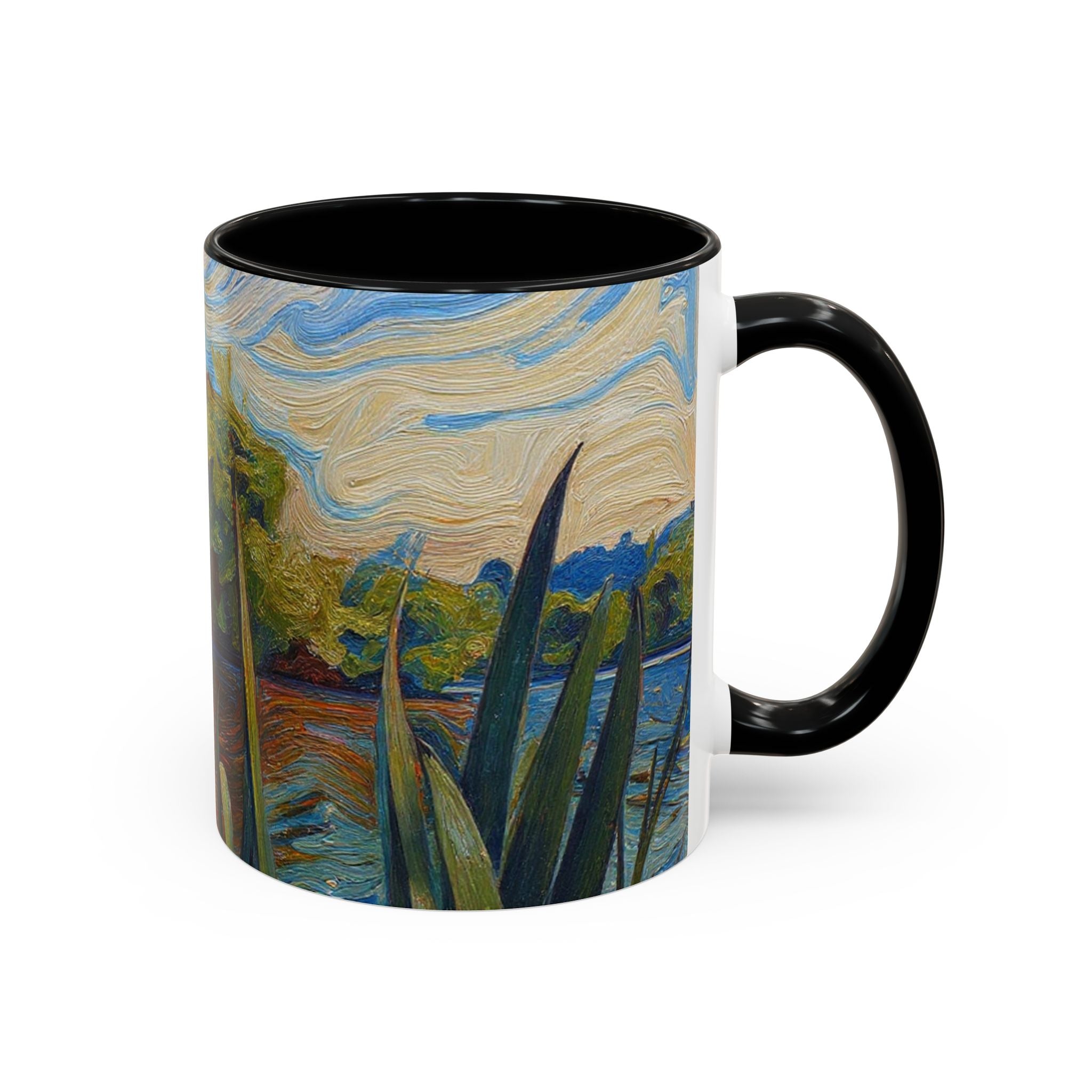 Scenic Lakeside Art Mug — Van Gogh‑Style Nature Coffee Cup (11/15oz)