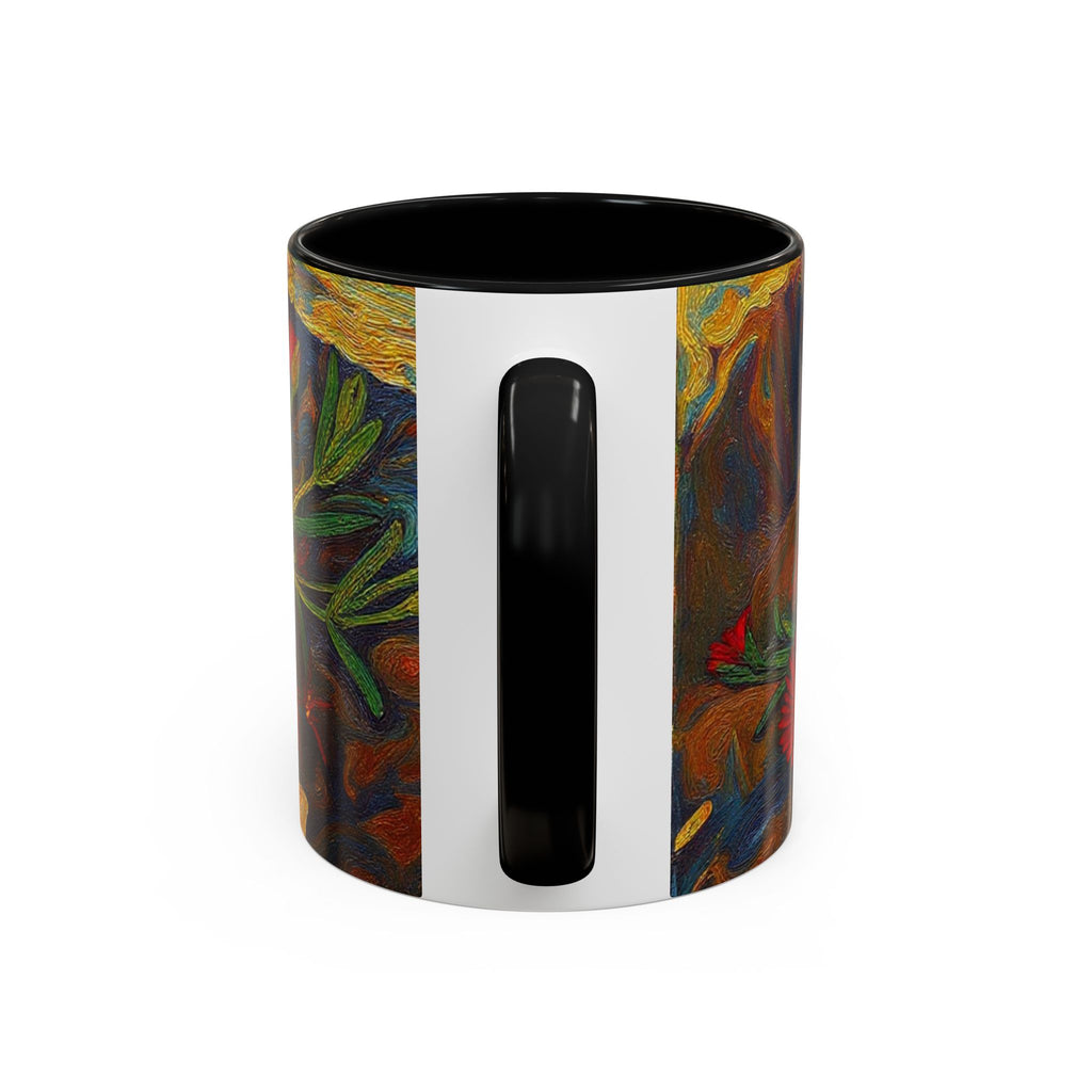 Floral Red Portulaca Accent Coffee Mug (11/15oz)