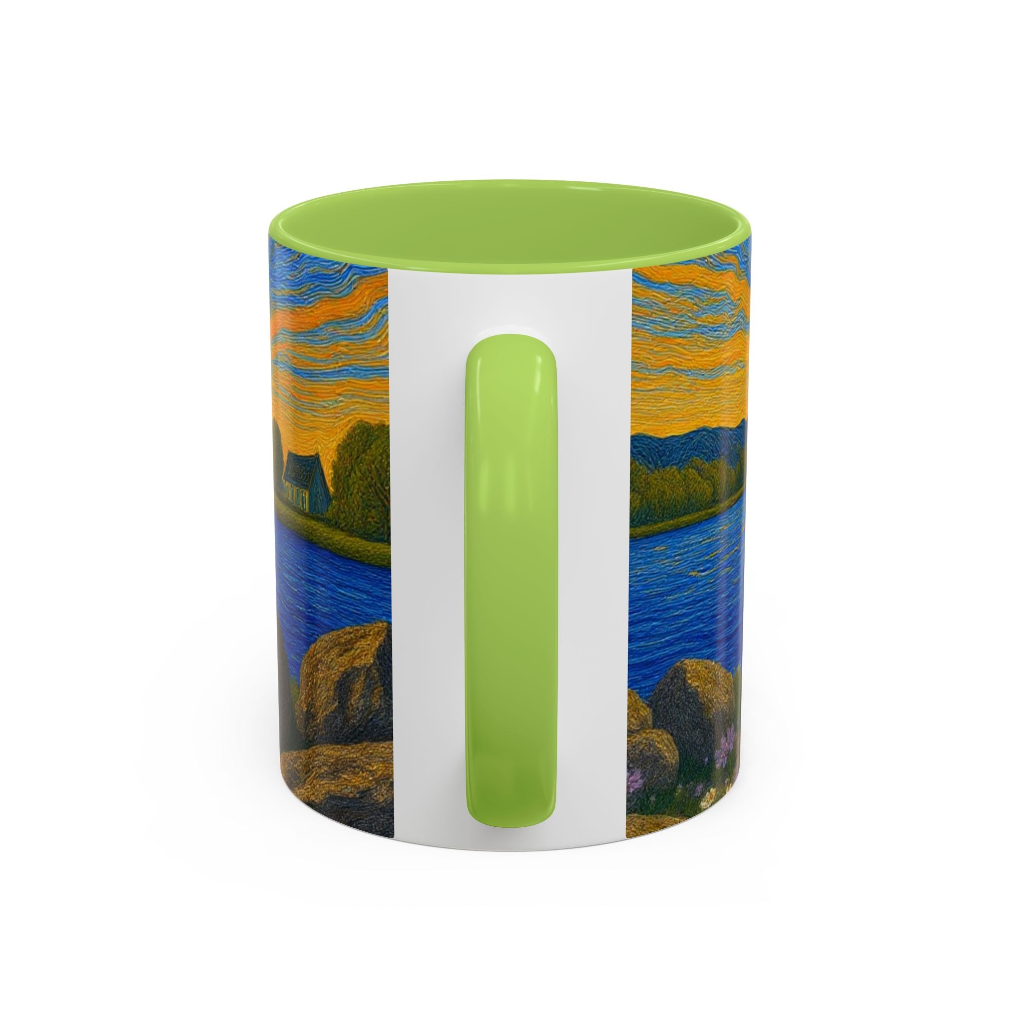 Sunset Harbor Art Coffee Mug — Vibrant Seascape Accent Mug (11/15 oz)