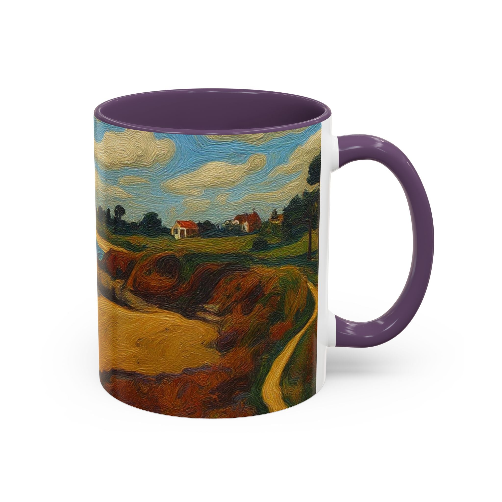 Coastal Landscape Coffee Mug — Vintage Seaside Painting Accent Mug