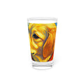 16oz Pint Glass — Colorful Golden Retriever Art Beer Glass