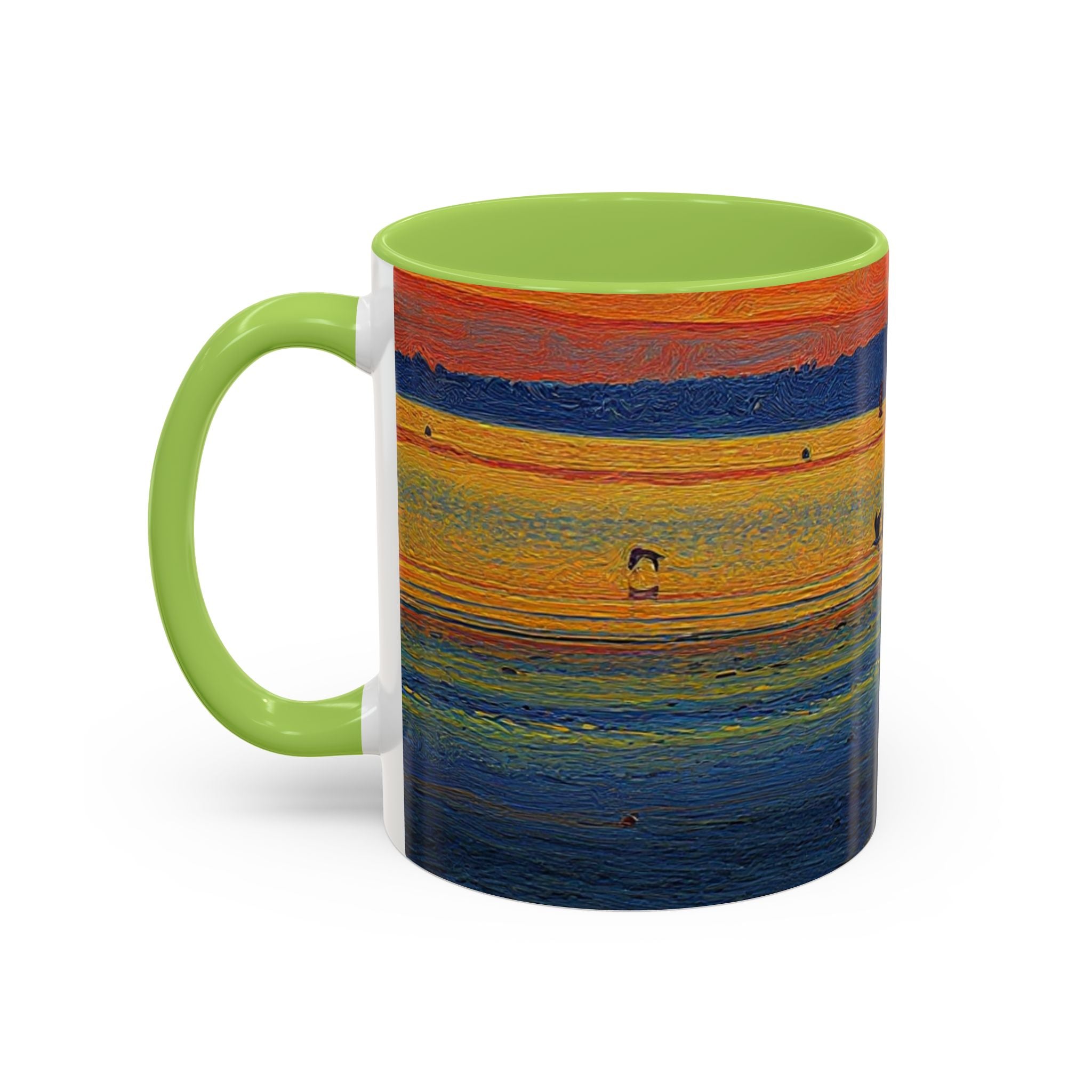Sunset Harbor Accent Coffee Mug — Ocean Sunset Art