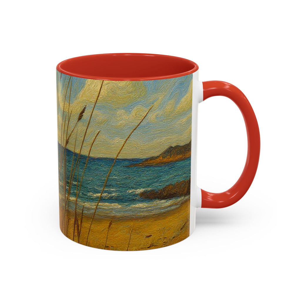 Coastal Beach Scene Accent Coffee Mug — Sea Dunes 11/15oz