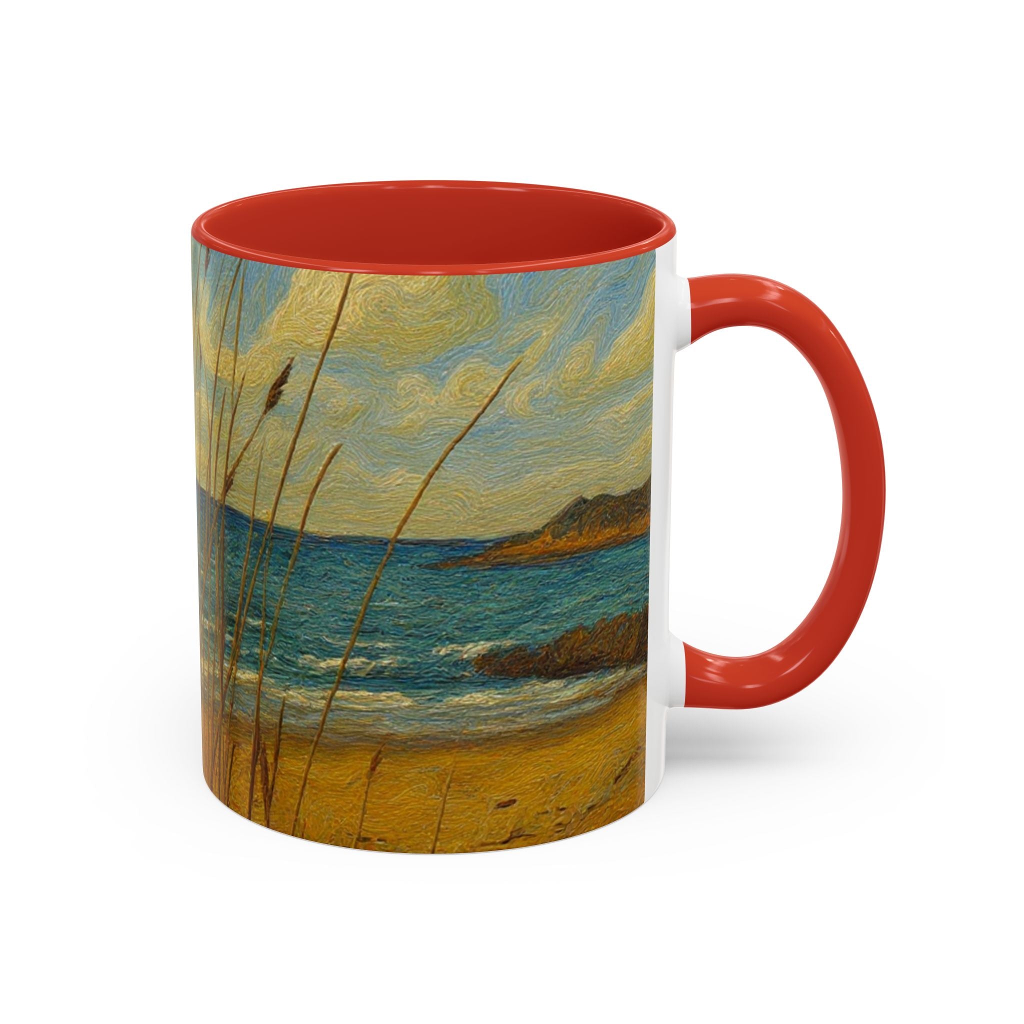 Coastal Beach Scene Accent Coffee Mug — Sea Dunes 11/15oz