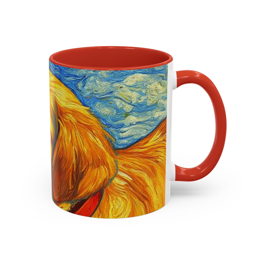 Golden Retriever Art Coffee Mug — Color Accent 11/15oz