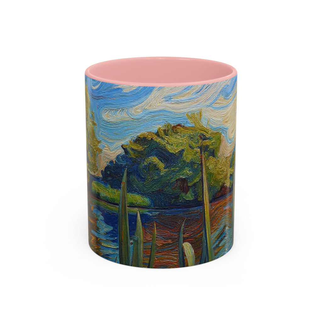 Scenic Lakeside Art Mug — Van Gogh‑Style Nature Coffee Cup (11/15oz)