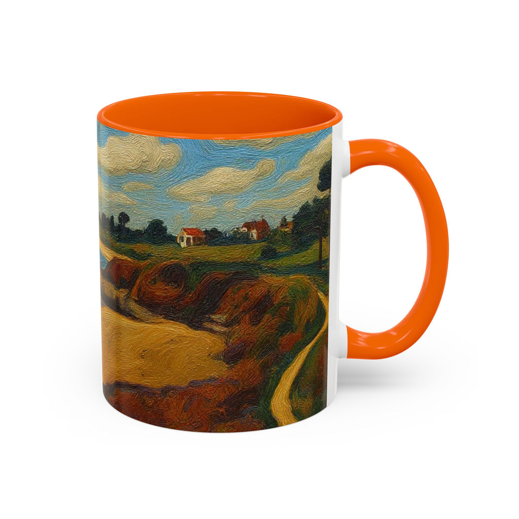 Coastal Landscape Coffee Mug — Vintage Seaside Painting Accent Mug