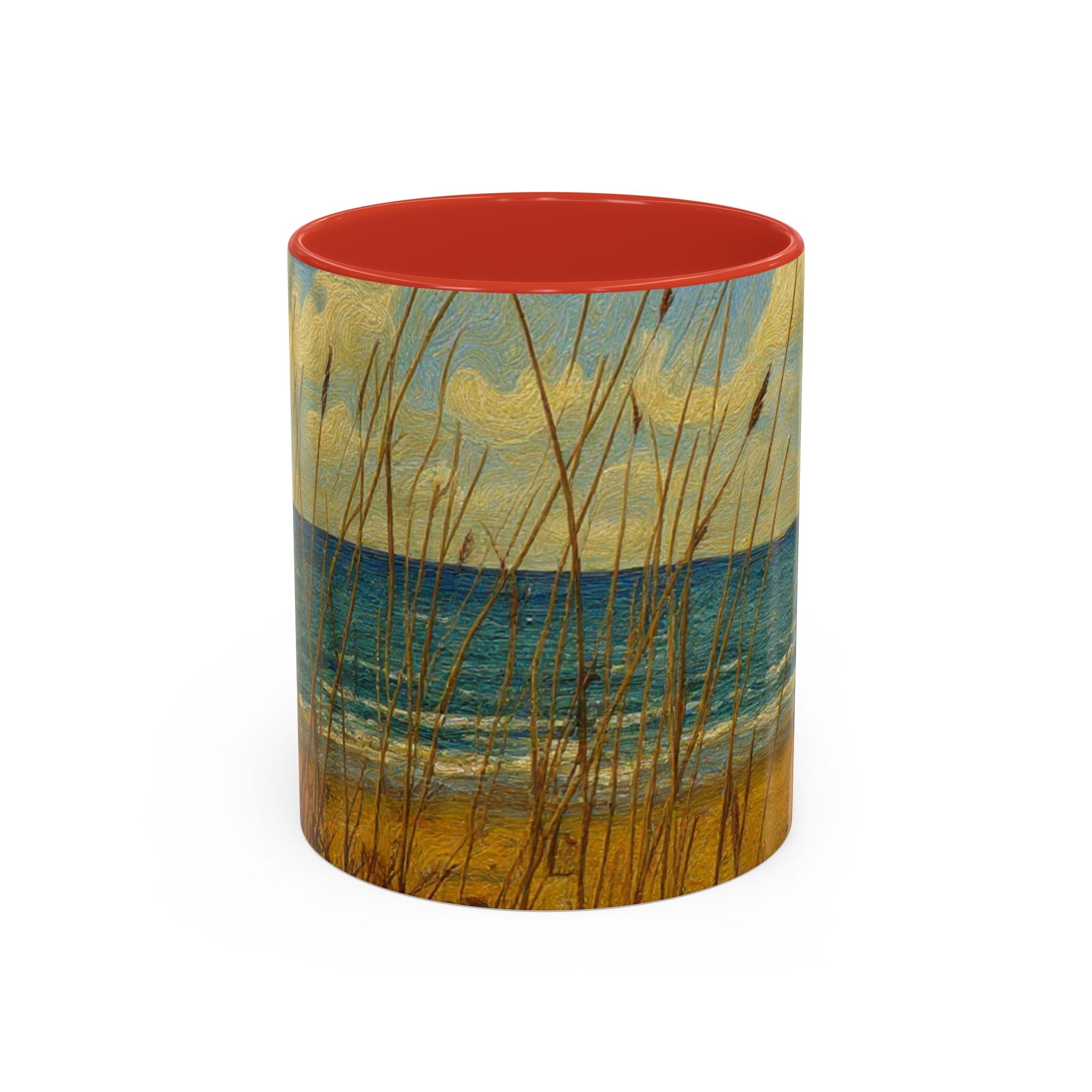 Coastal Beach Scene Accent Coffee Mug — Sea Dunes 11/15oz