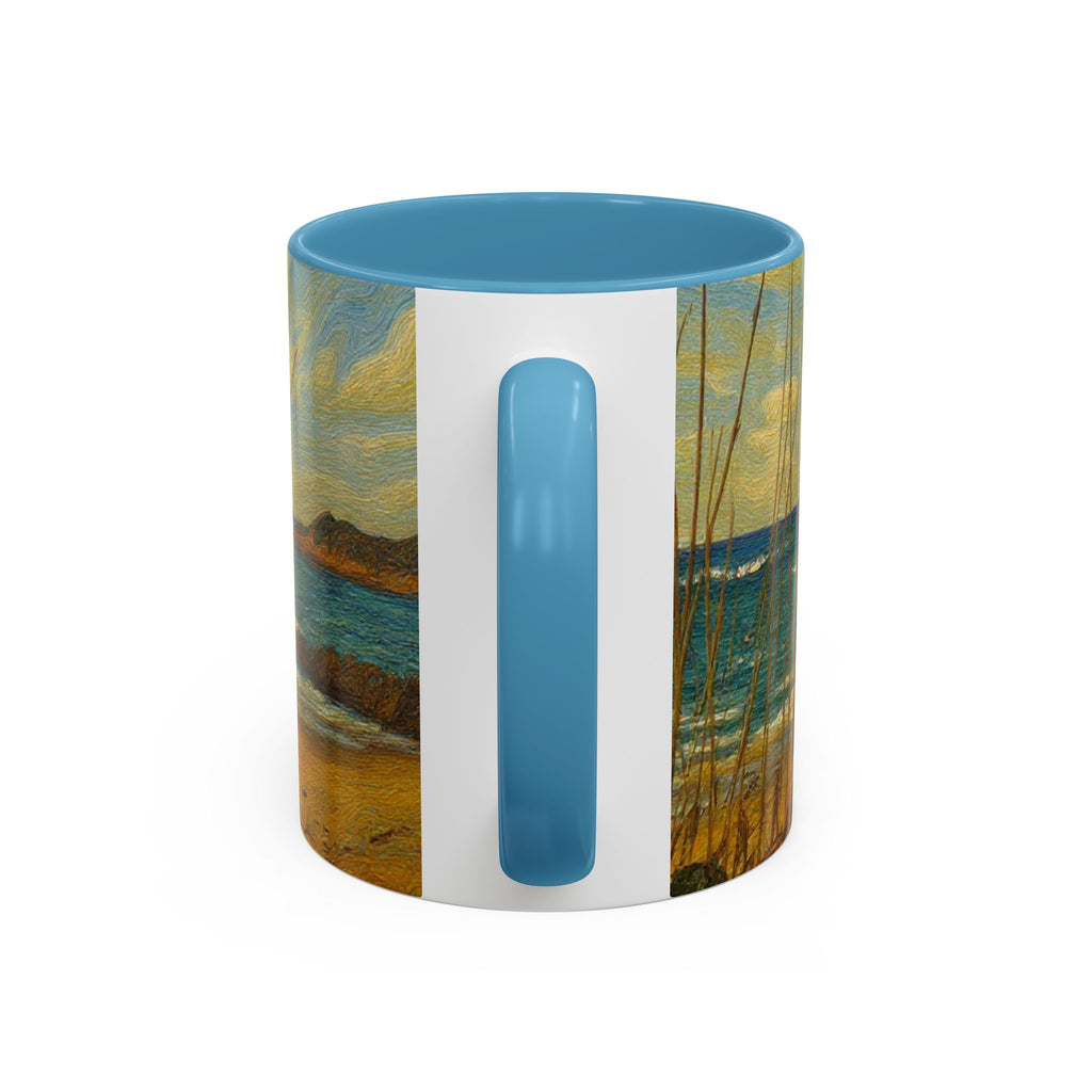 Coastal Beach Scene Accent Coffee Mug — Sea Dunes 11/15oz