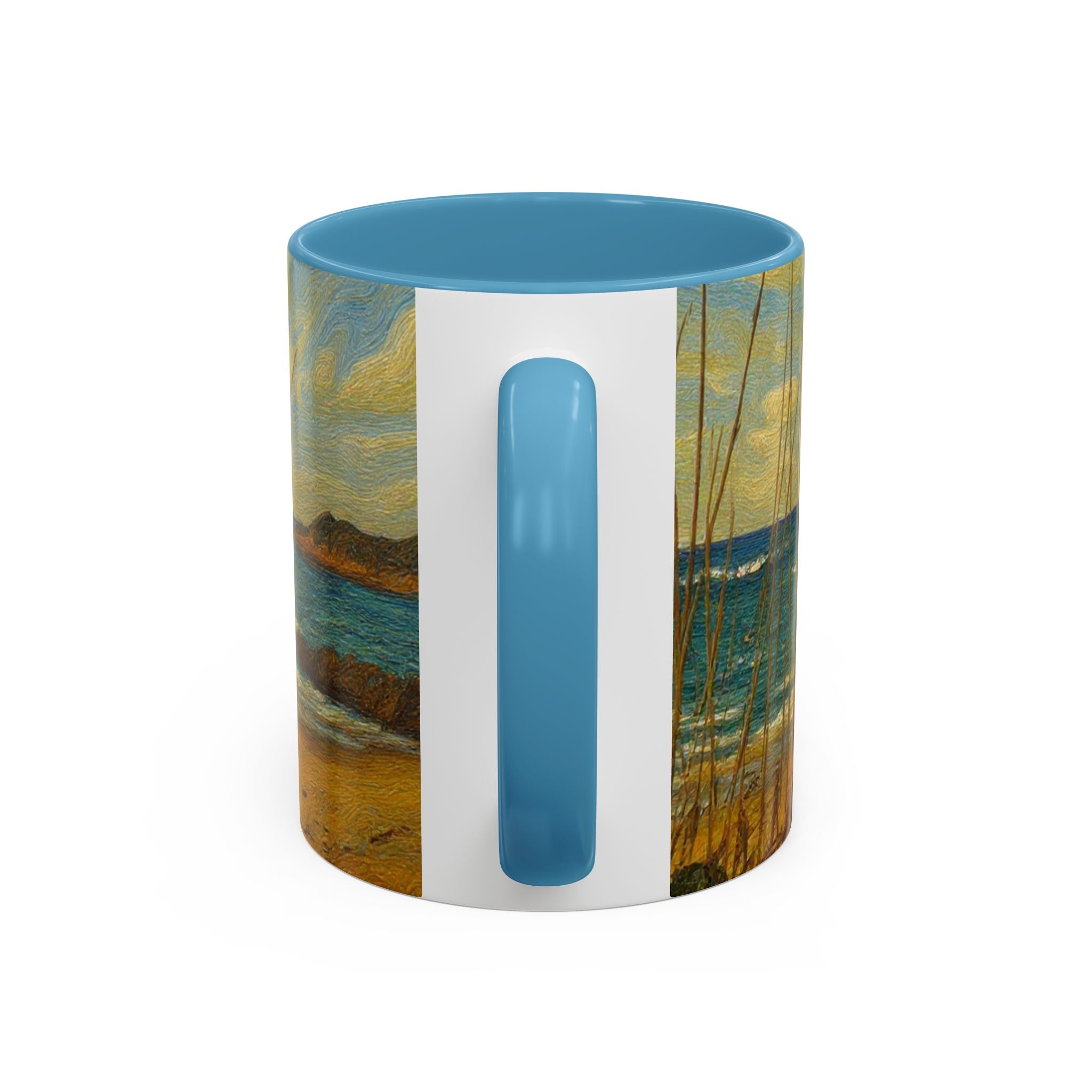Coastal Beach Scene Accent Coffee Mug — Sea Dunes 11/15oz
