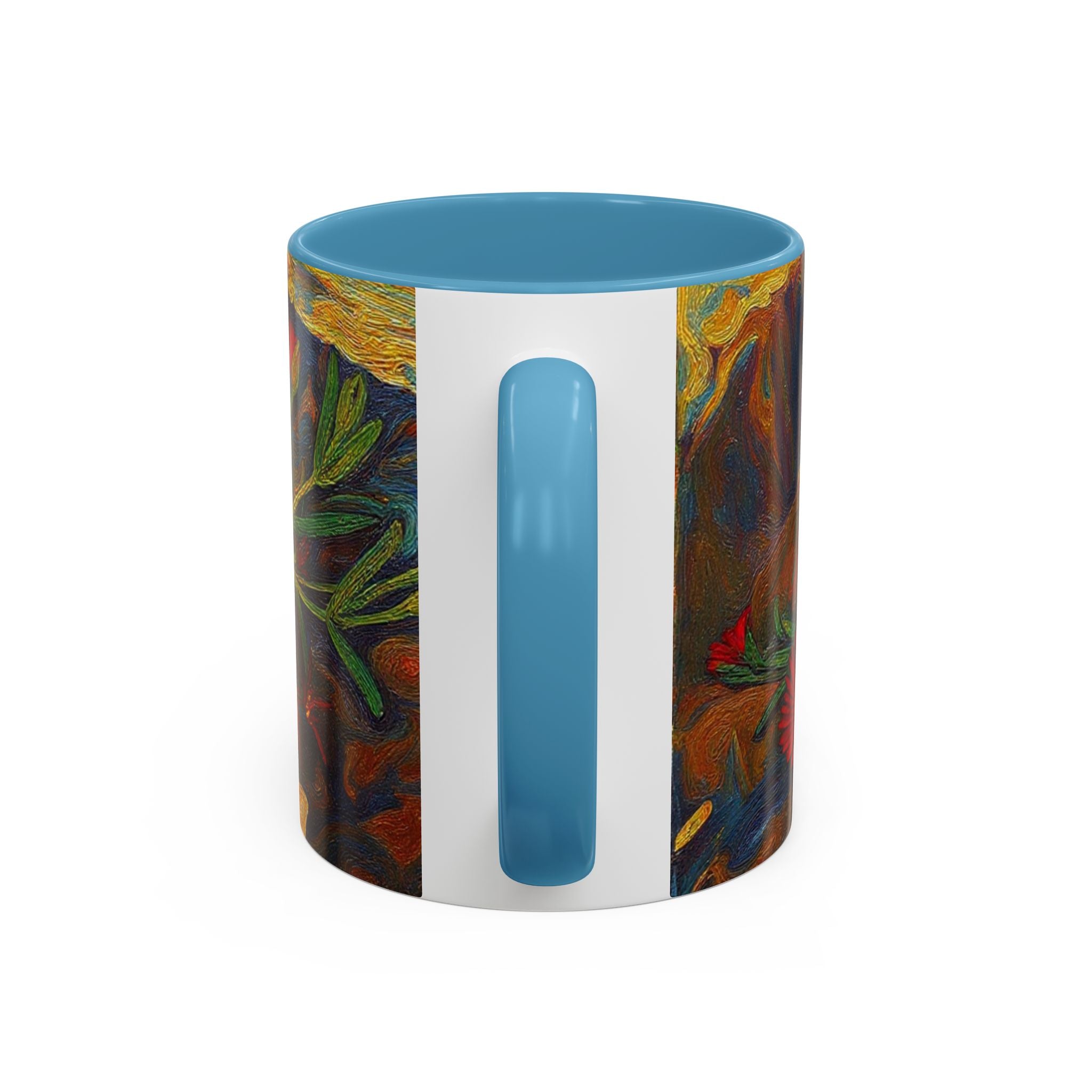 Floral Red Portulaca Accent Coffee Mug (11/15oz)