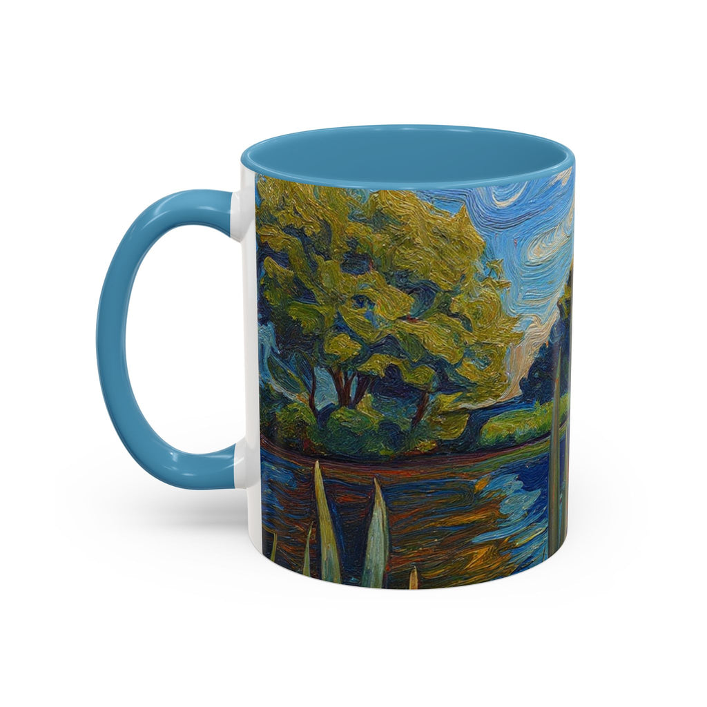 Scenic Lakeside Art Mug — Van Gogh‑Style Nature Coffee Cup (11/15oz)