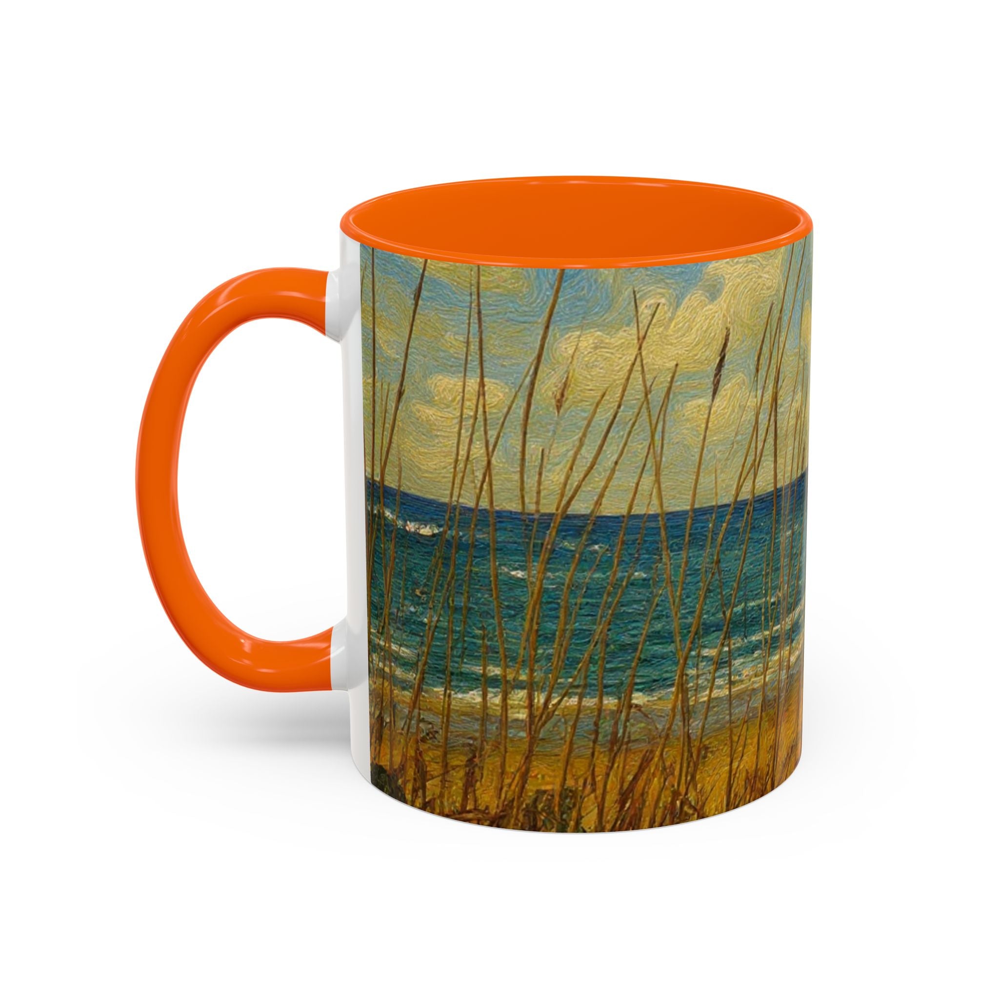 Coastal Beach Scene Accent Coffee Mug — Sea Dunes 11/15oz