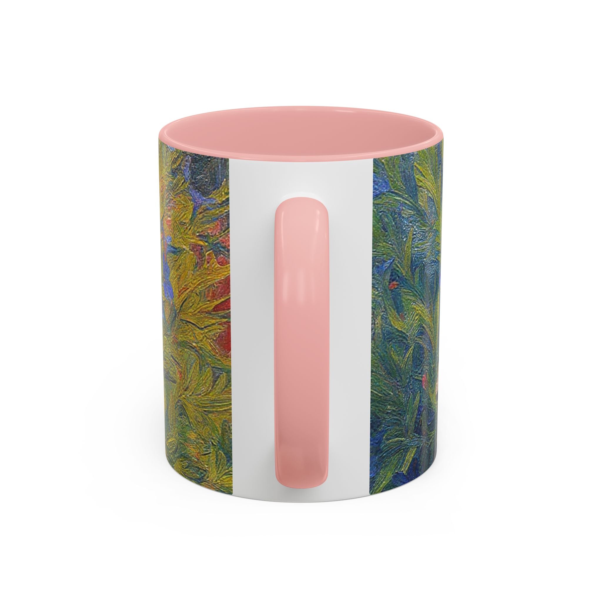 Floral Art Accent Coffee Mug — Blue Wildflower Garden Design (11/15oz)